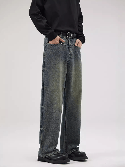 Japanese Brand × Jean Retro washed lightning men's straight baggy jeans Size US 32 / EU 48 - 3 Thumbnail