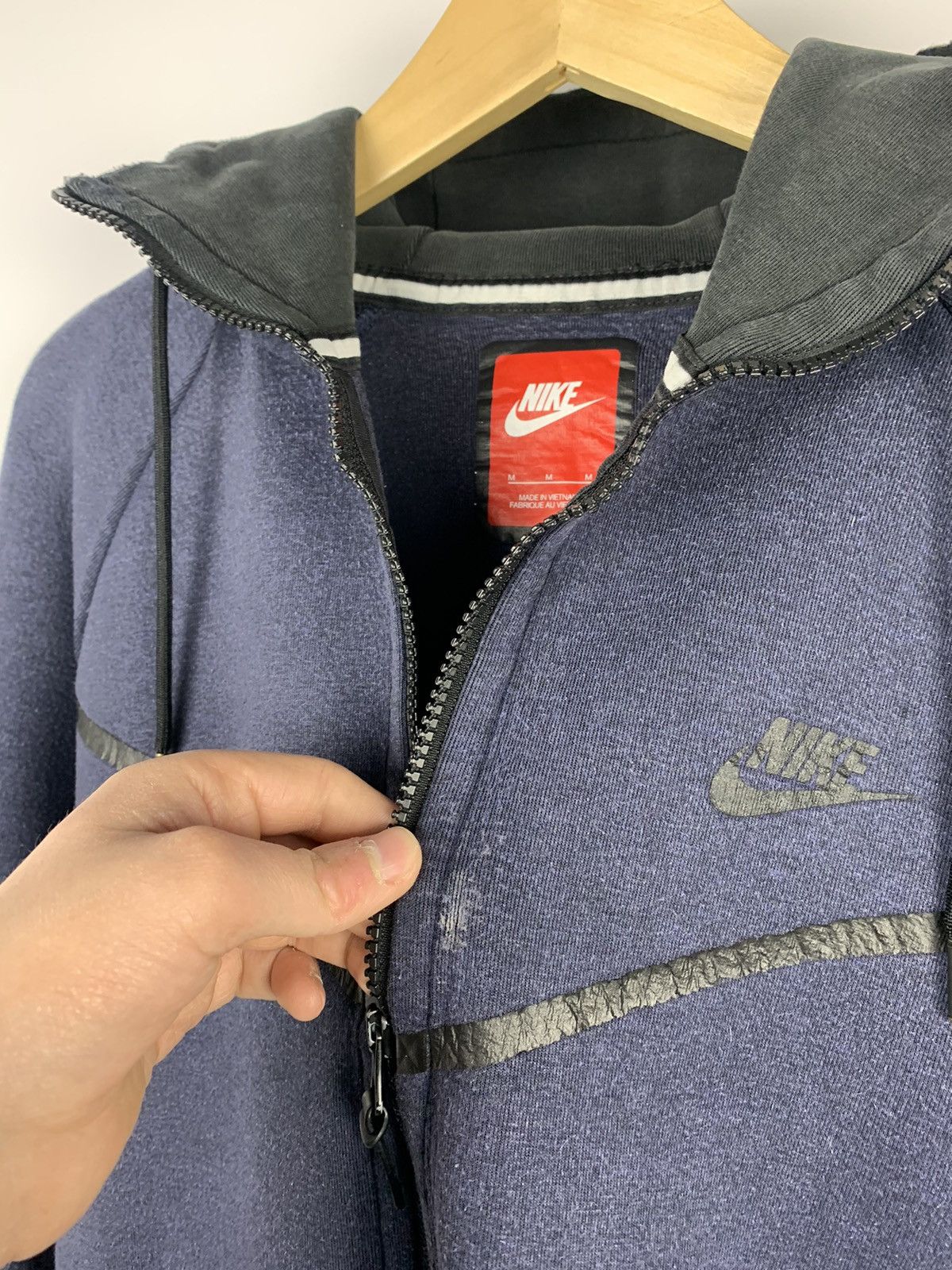 Nike Hype Y2K Nike Tech Fleece Full Zip Hoodie Navy Blue Faded Size US M / EU 48-50 / 2 - 11 Thumbnail