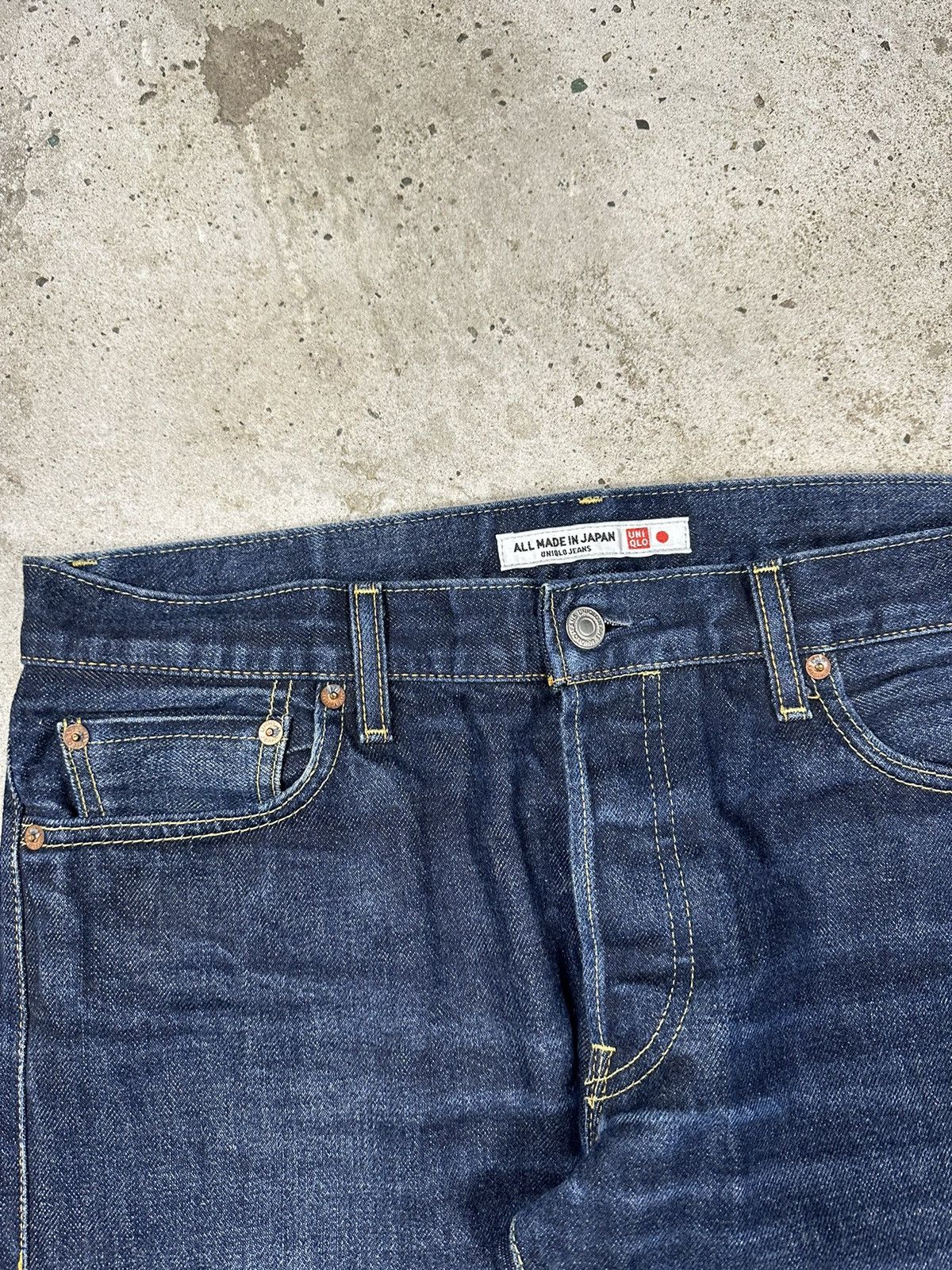 ‼️ Uniqlo All Made in Japan Selvedge Navy Denim Pants