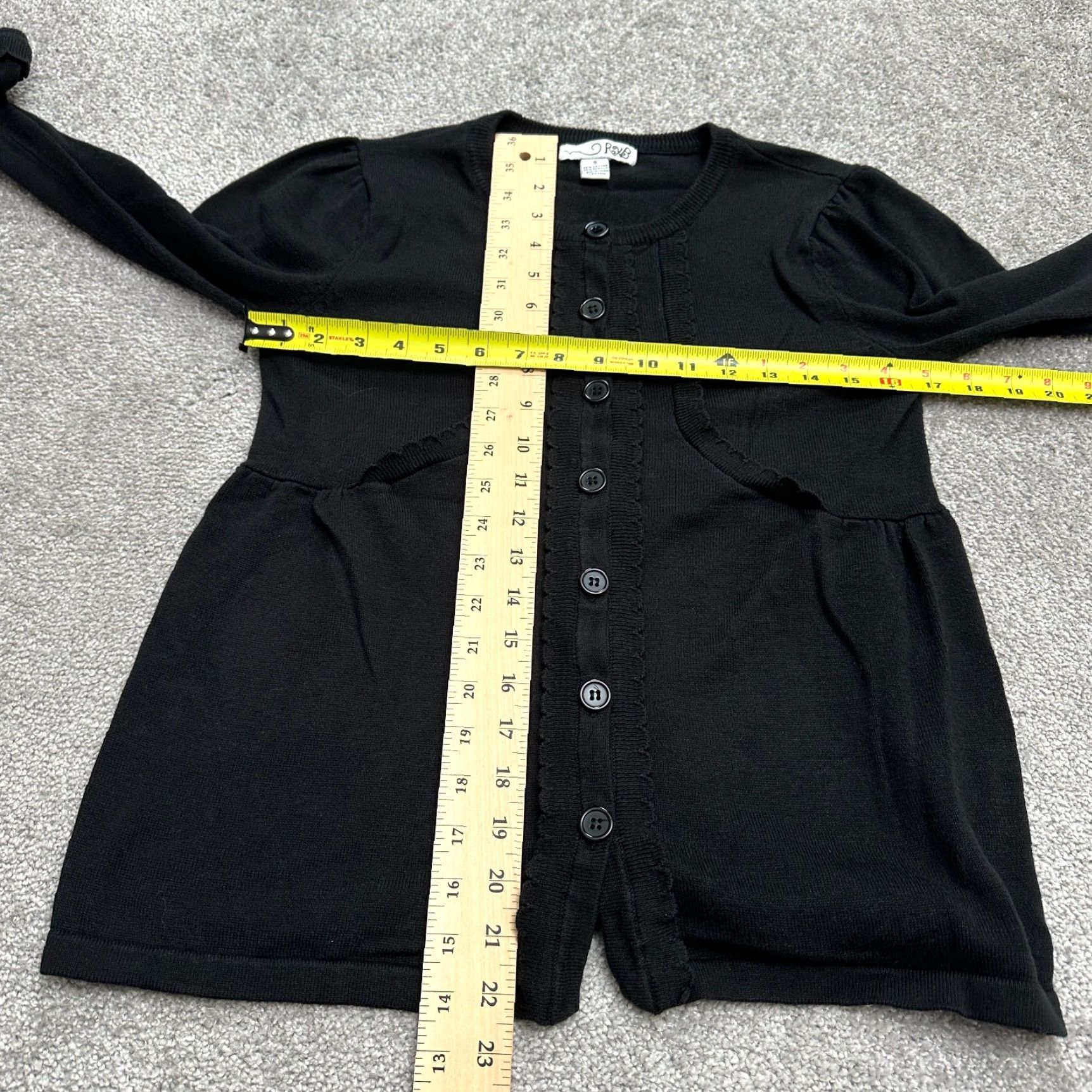 Vintage VINTAGE RXB Women's Cardigan Sweater S Black Knit Button Up Lightweight Long Sleeve Fall Spring Casual Size S / US 4 / IT 40 - 6 Thumbnail