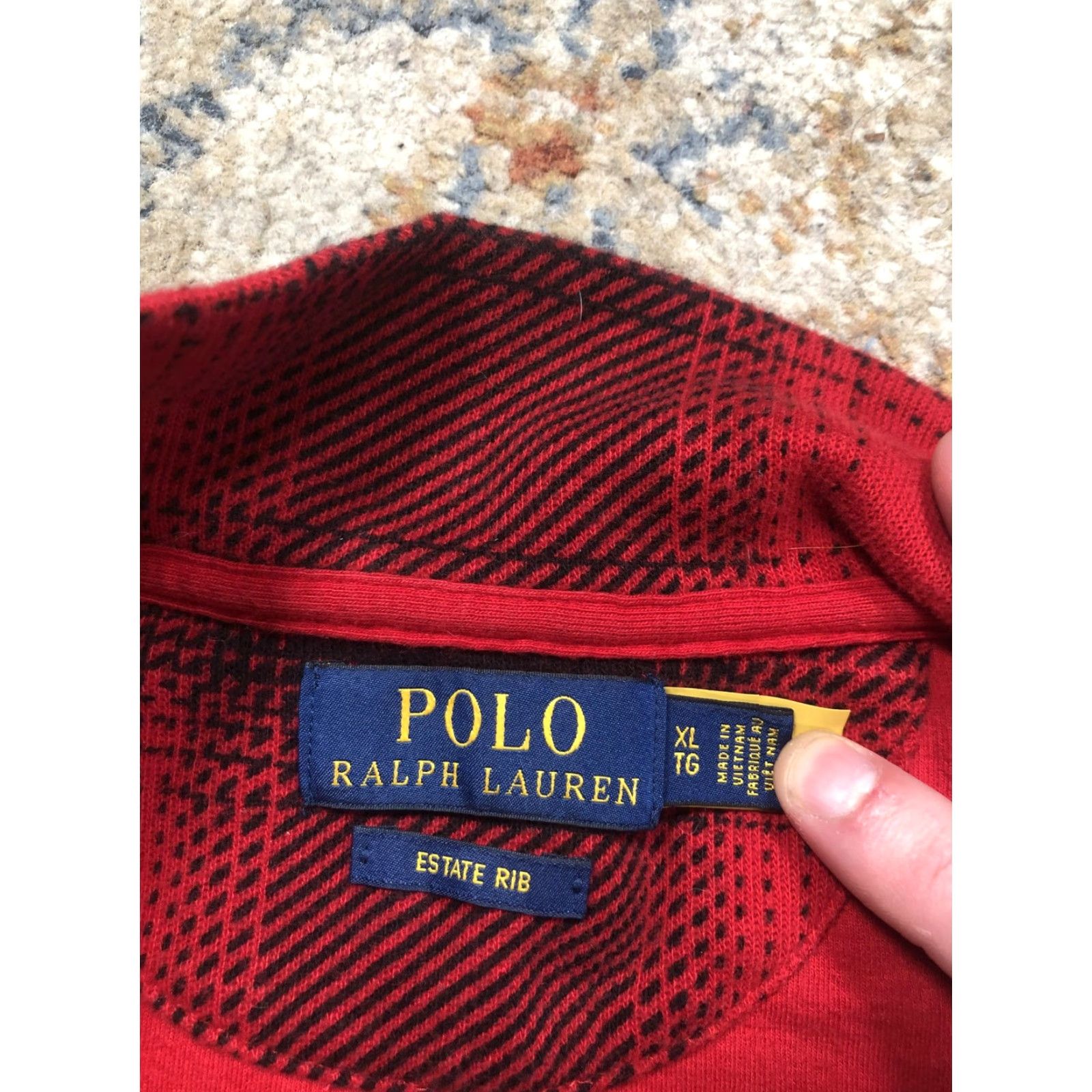 Polo Ralph Lauren Polo Ralph Lauren Sweater Mens XL Red Plaid Estate Rib Mock Neck 1/4 Zip Knit Pullover Long Sleeve Casual Shirt Category: Sweater Size US XL / EU 56 / 4 - 7 Thumbnail