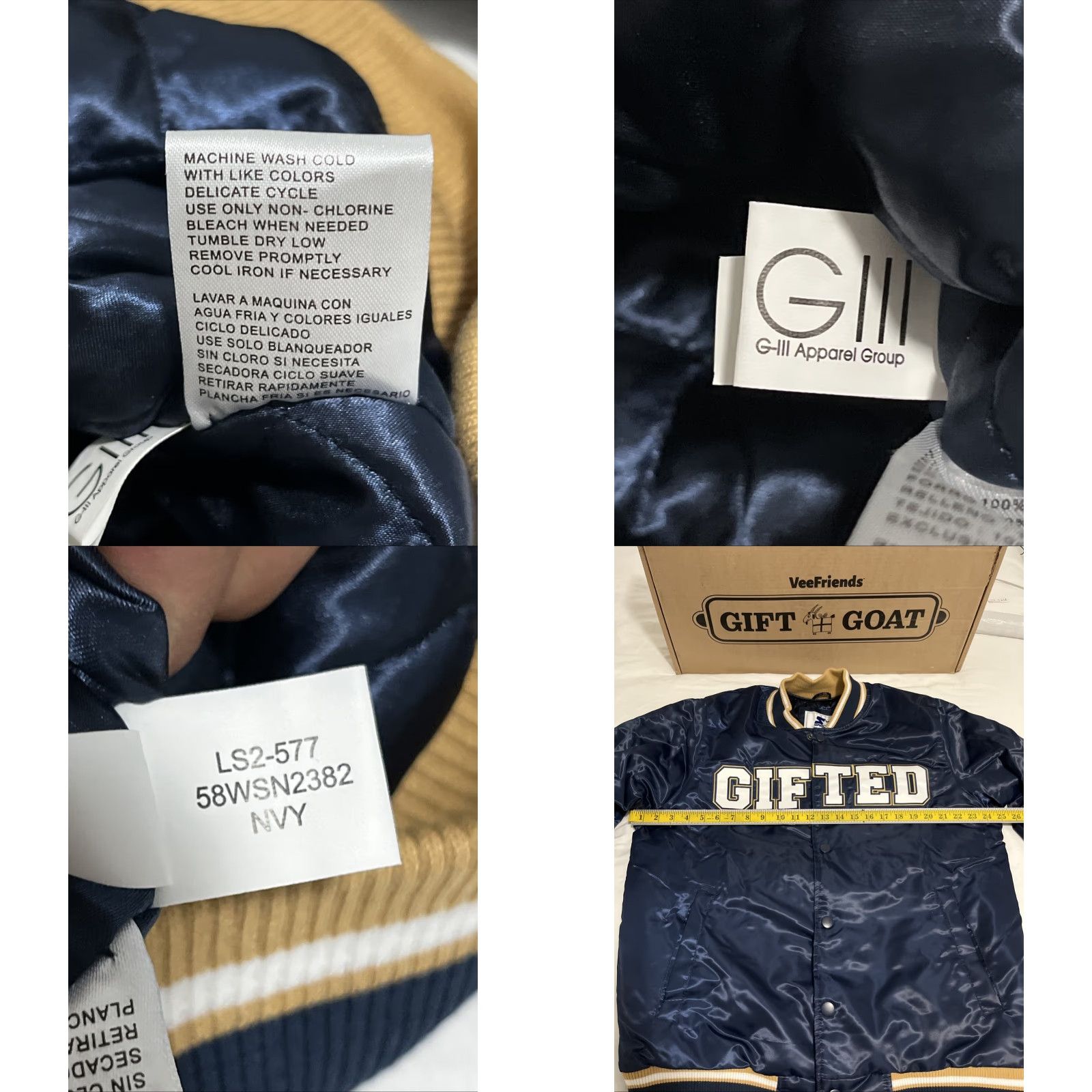 Starter VINTAGE VeeFriends Gift Goat GIFTED Jacket Bomber Blue Satin Nylon GOAT 80s 90s Size M Mens Regular Winter Spring Fall Limited Edition Size US M / EU 48-50 / 2 - 8 Thumbnail