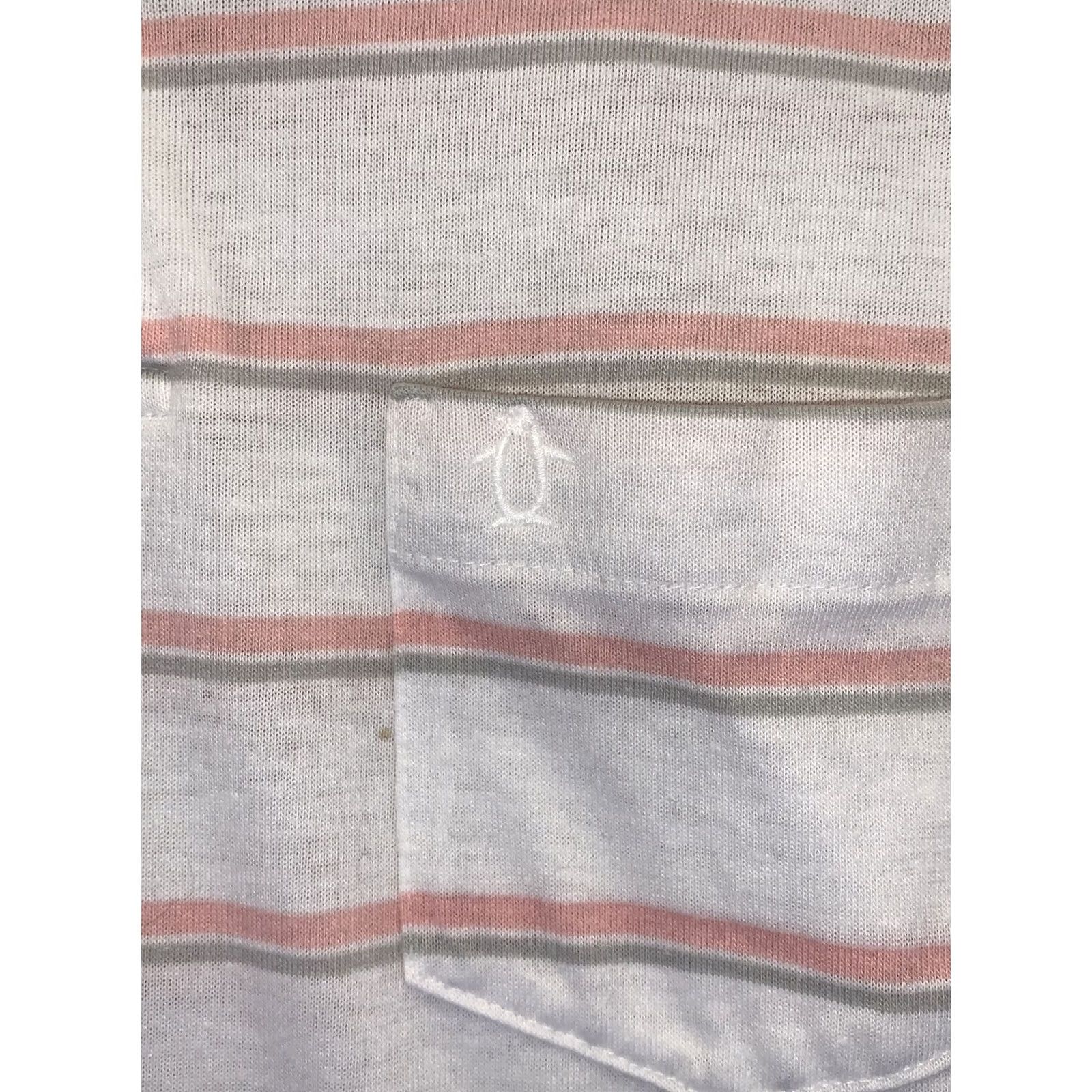 Vintage VINTAGE Munsingwear Polo Shirt Mens Large 1980-90s White Pink Gray Short Sleeve Cotton Blend Shirt Men L Size US L / EU 52-54 / 3 - 3 Thumbnail