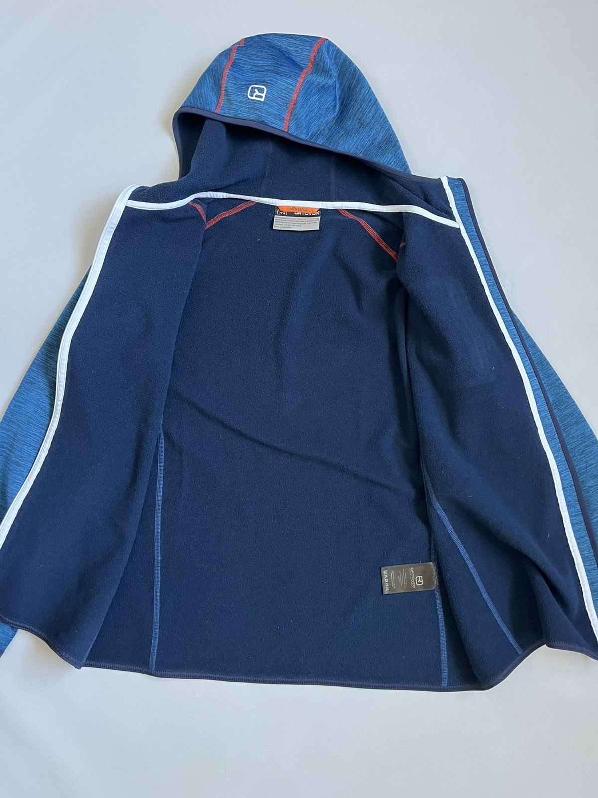 ORTOVOX Ortovox Merino Fleece Hooded Men Blue Zip Pocket Jacket Size US L / EU 52-54 / 3 - 2 Thumbnail