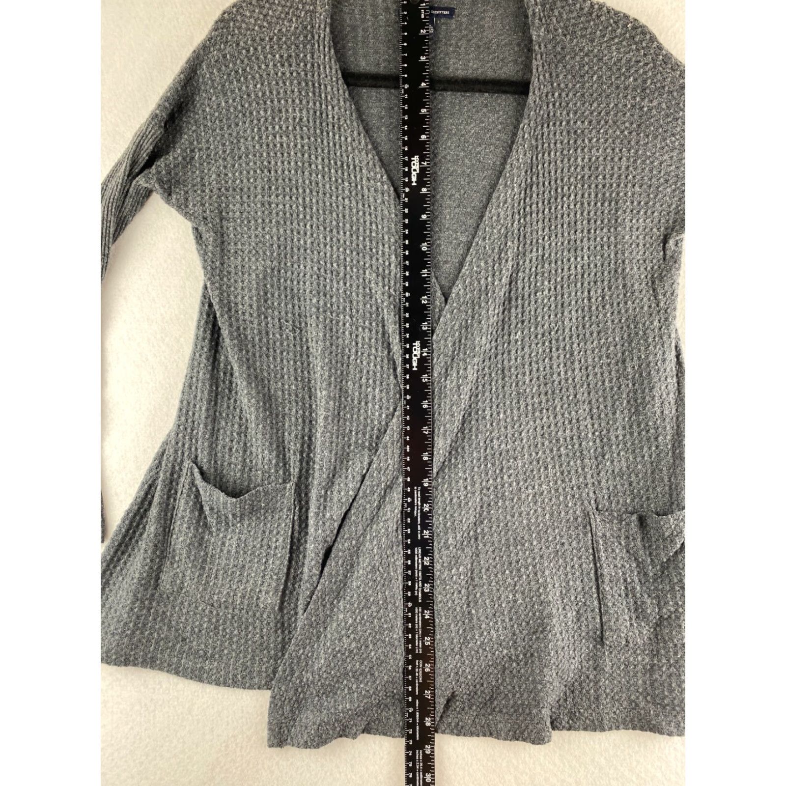 American Eagle Outfitters VINTAGE American Eagle Outfitters Cardigan Womens Small S Gray Waffle Knit Long Sleeve Open Front Pullover Sweater Casual Pockets Size S / US 4 / IT 40 - 6 Thumbnail