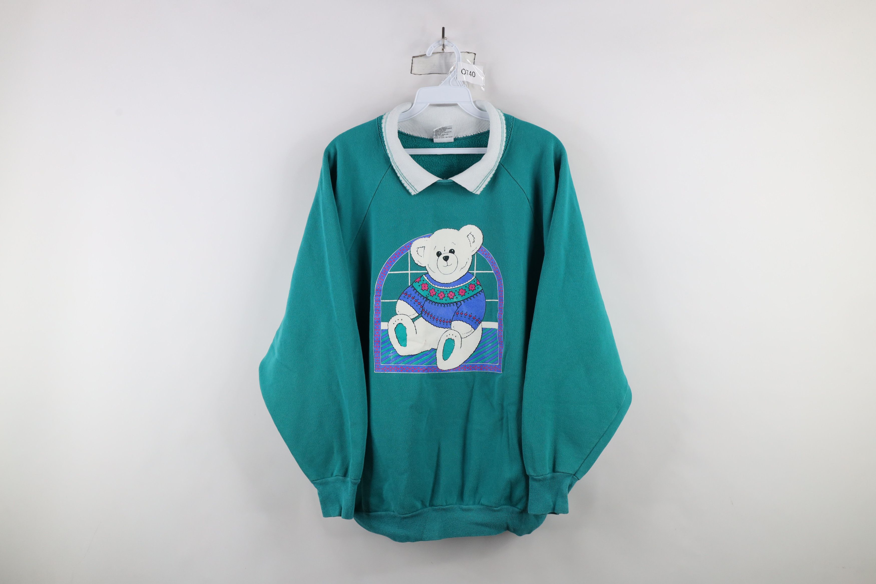 Vintage Vintage 90s Streetwear Christmas Teddy Bear Sweatshirt USA Size 3XL / US 20-22 - 1 Thumbnail