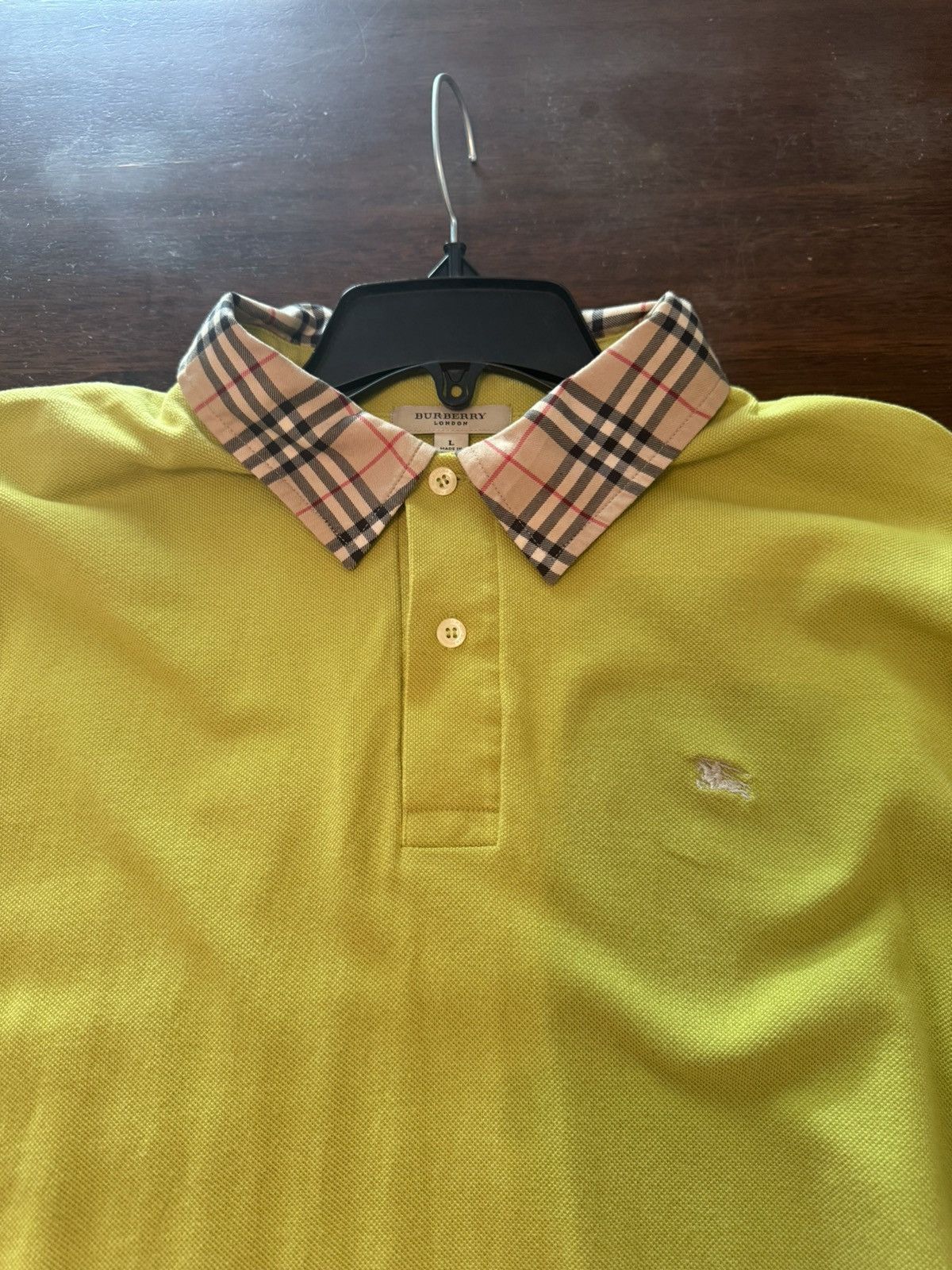 Burberry Burberry Vintage Nova Button Up Green Polo Shirt Size US L / EU 52-54 / 3 - 2 Thumbnail