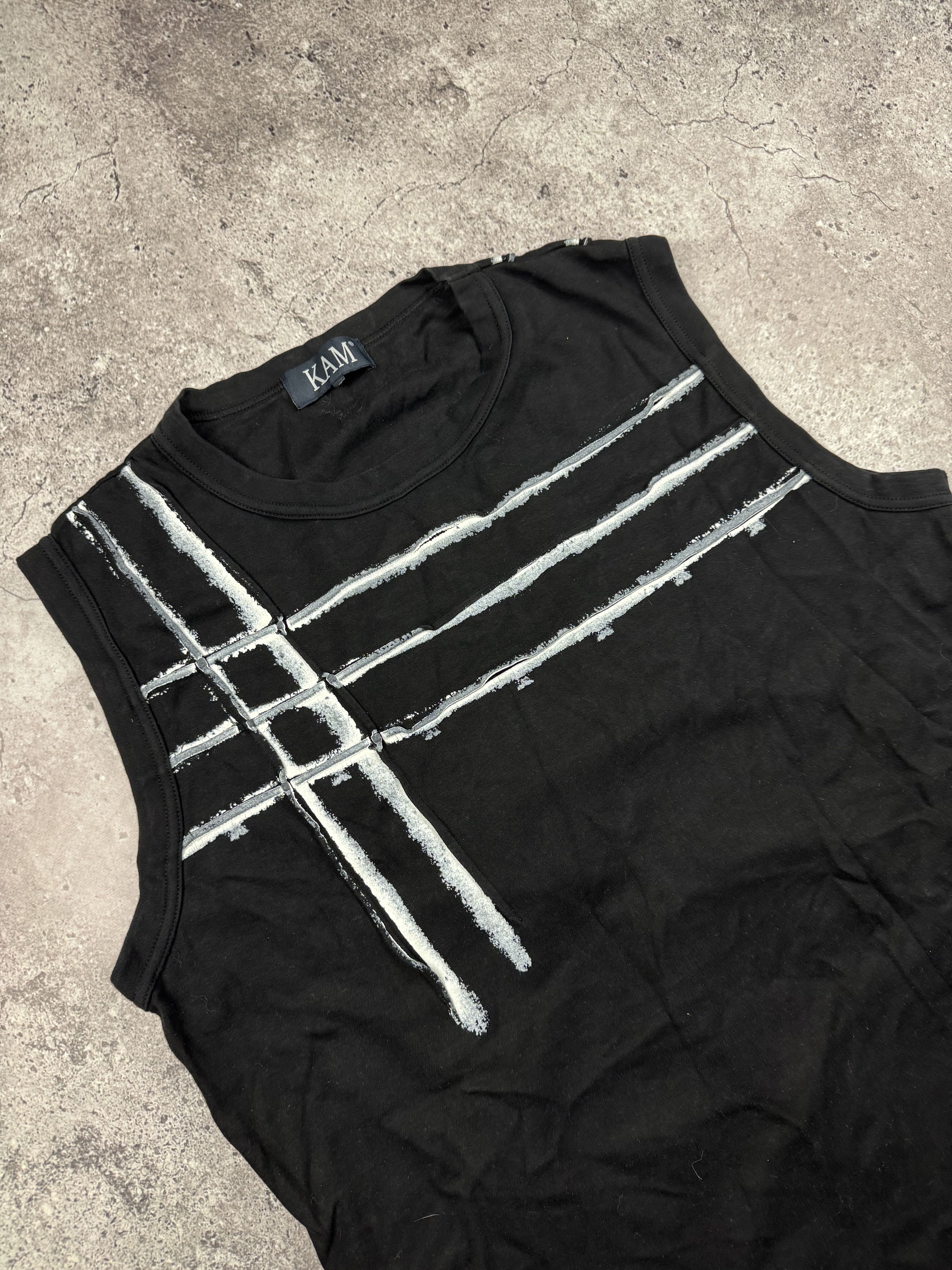 Japanese Brand × Vintage Vintage 00s Striped Tank Top with skulls Opium Y2k Size US XL / EU 56 / 4 - 3 Thumbnail