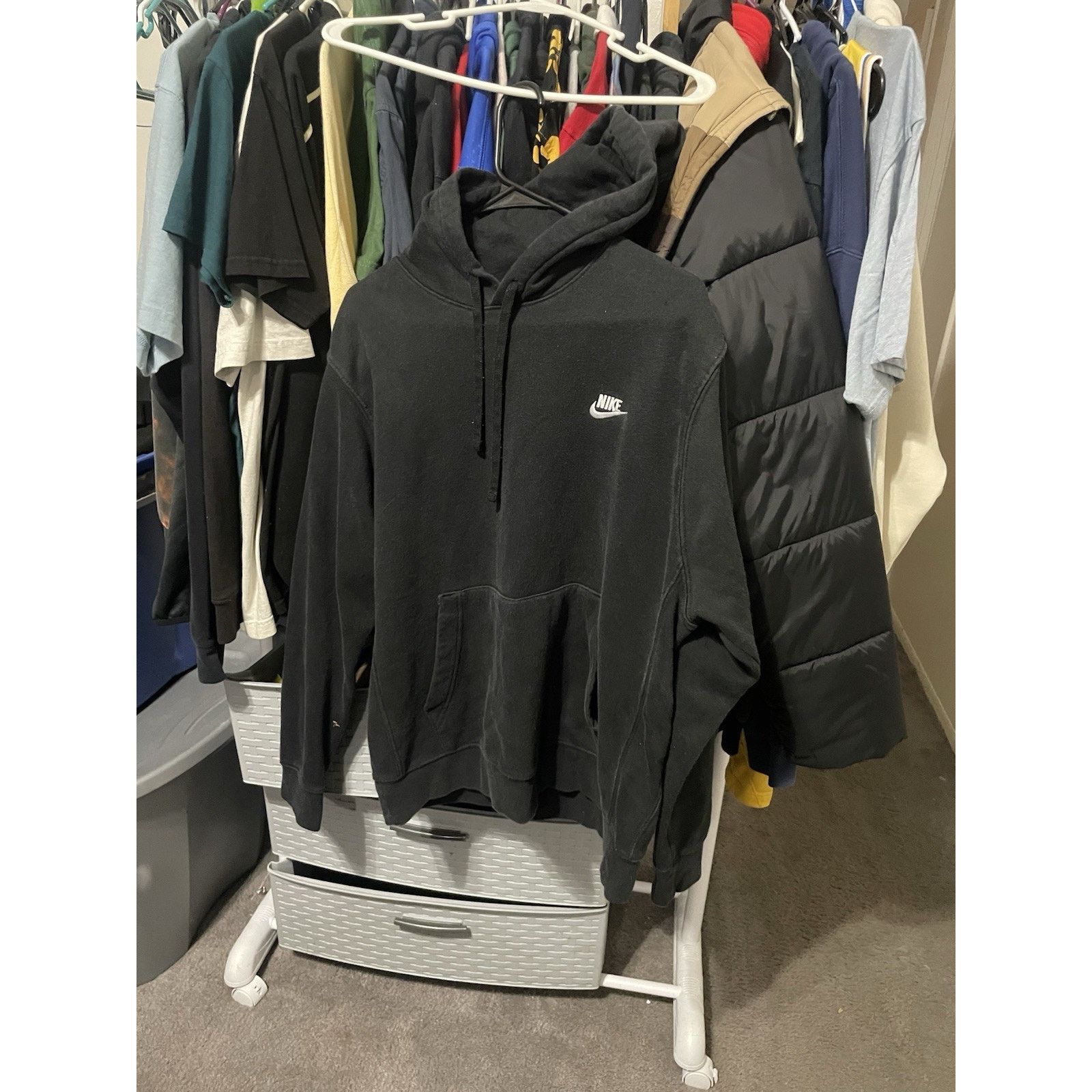 Nike Size L- Nike Sweatsuit Set Black Pullover Hoodie Sweatpants Size US 43 - 2 Thumbnail