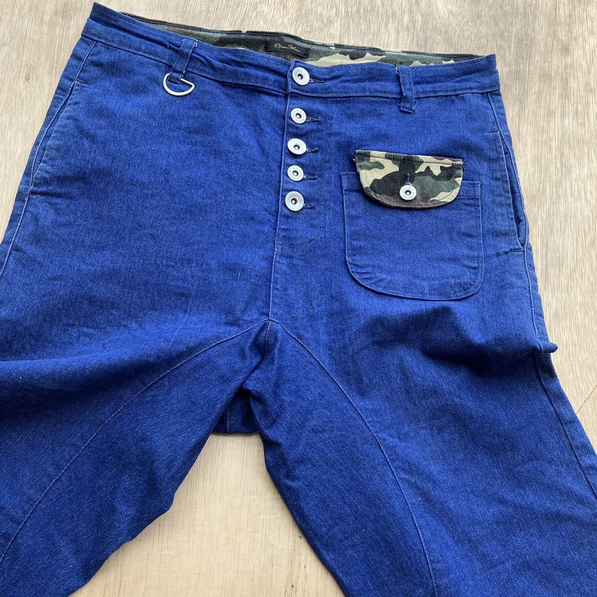 Japanese Brand DROP CROTCH OPEN ARMS STRETCH DENIM Size US 34 / EU 50 - 5 Thumbnail