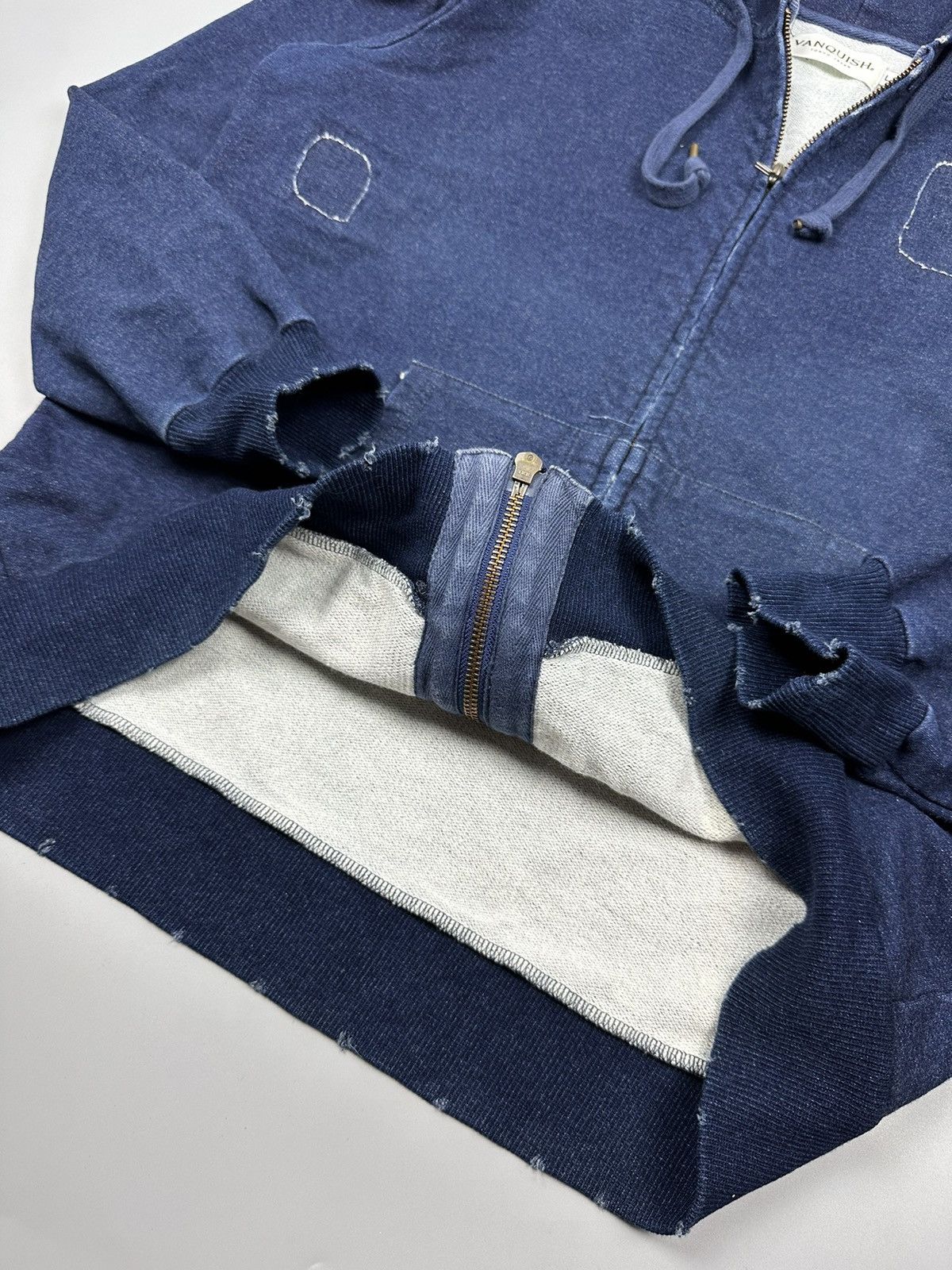 Japanese Brand Vanquish Sashiko Boro Zipper Hoodie Size US L / EU 52-54 / 3 - 6 Thumbnail