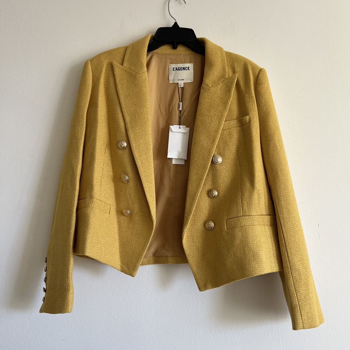 L'AGENCE L'agence Brooke Crop Blazer (citrine gold) size 10 Size L / US 10 / IT 46 - 2 Thumbnail