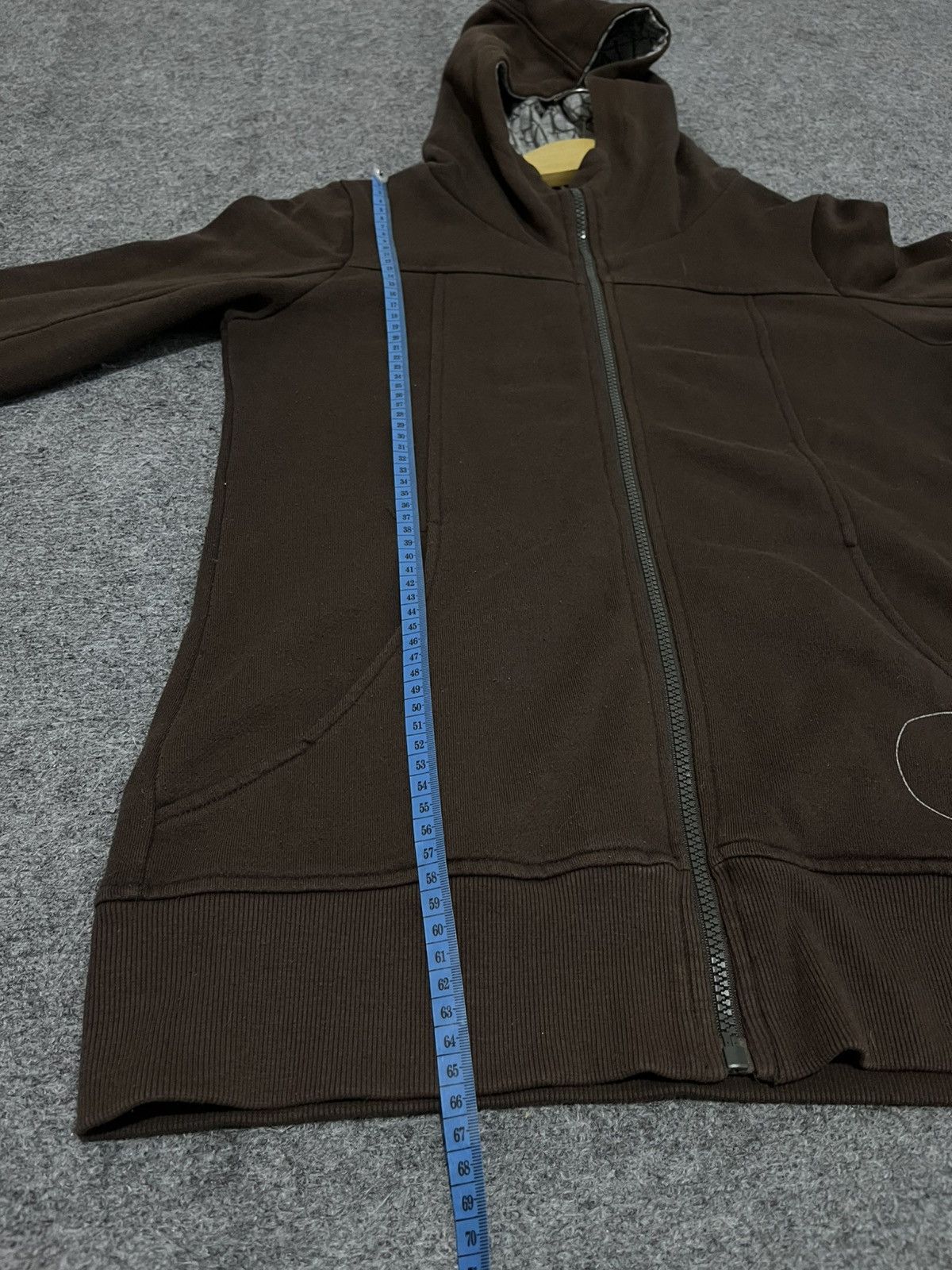20471120 ANDEW Zip-Up Hoodie Dark Brown Maze Print Hood Lining Size US M / EU 48-50 / 2 - 11 Thumbnail