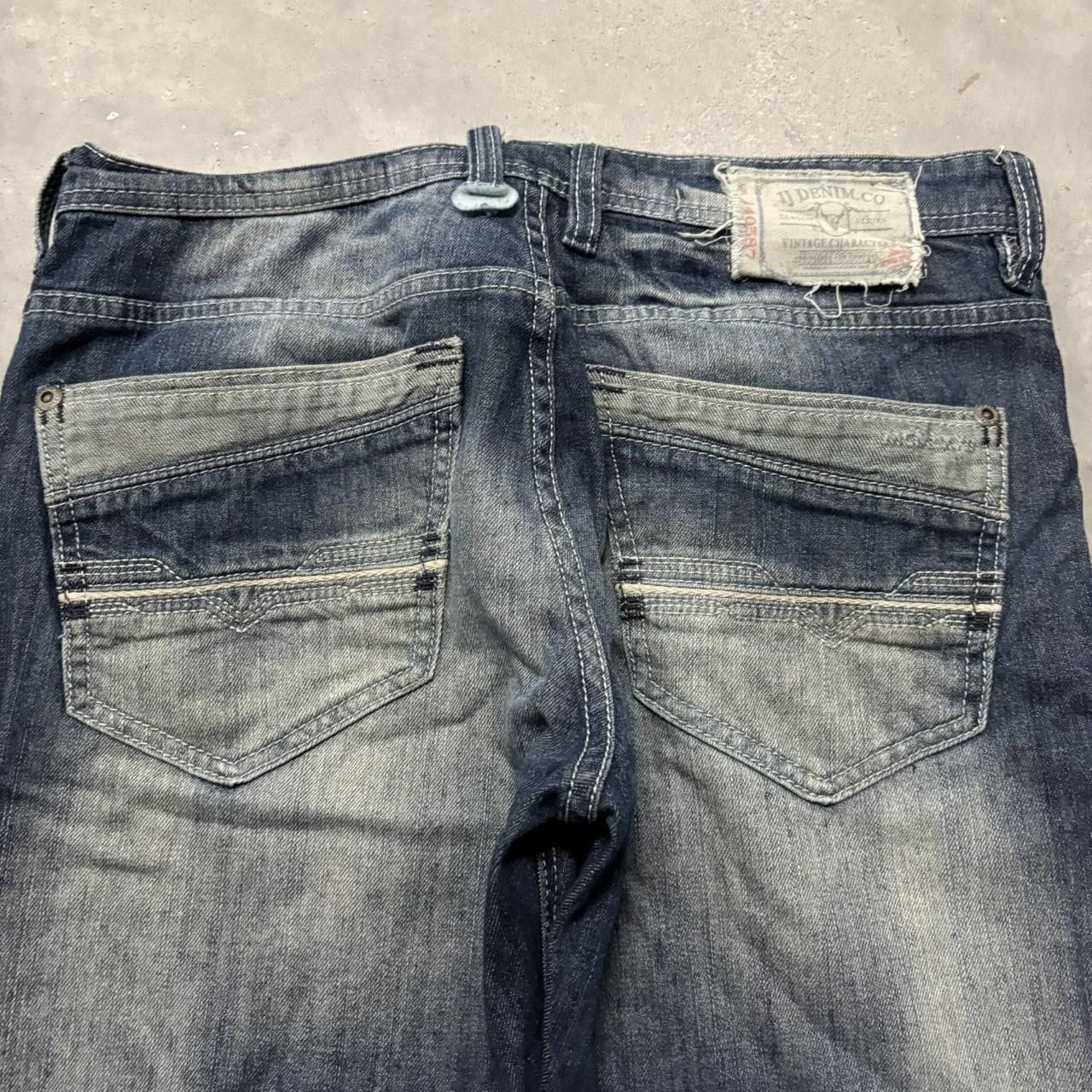 Japanese Brand × Vintage Crazy Vintage Y2K/2000s Grunge Faded Dark Wash Distressed Mall Goth Denim Jeans! Size US 30 / EU 46 - 7 Thumbnail