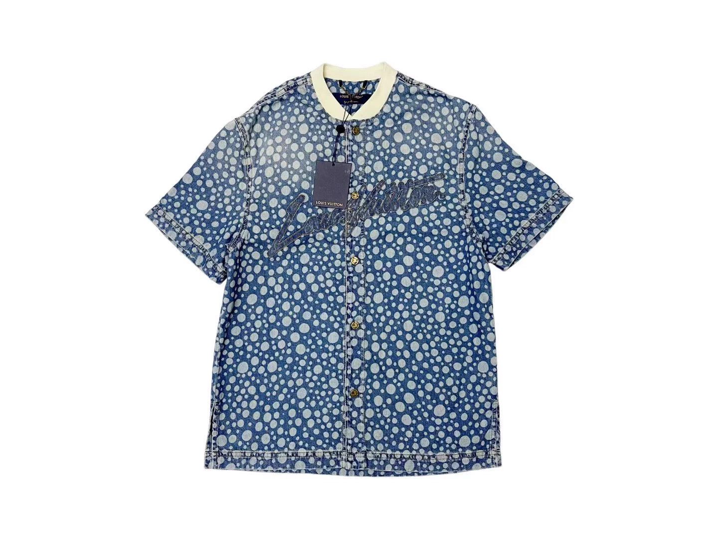 Louis Vuitton LV x Yayoi Kusama Polka Dot Denim Baseball Shirt XS Size US XS / EU 42 / 0 - 1 Thumbnail