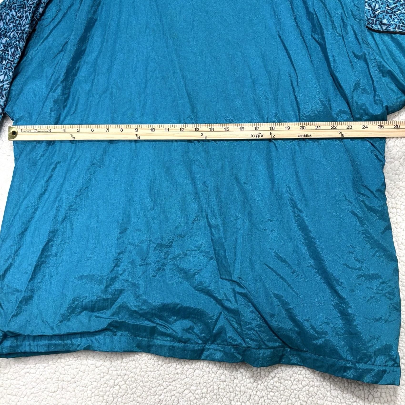 Vintage VINTAGE Honors Plus Size 1X 18/20 Nylon Windbreaker Track Jacket 80s Bold Teal Print Jacket Men/Men's? Size XL / US 12-14 / IT 48-50 - 5 Thumbnail