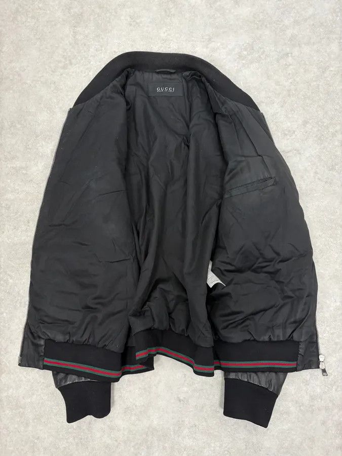 Gucci Gucci Black Leather & Nylon Bomber Jacket Size US M / EU 48-50 / 2 - 8 Thumbnail