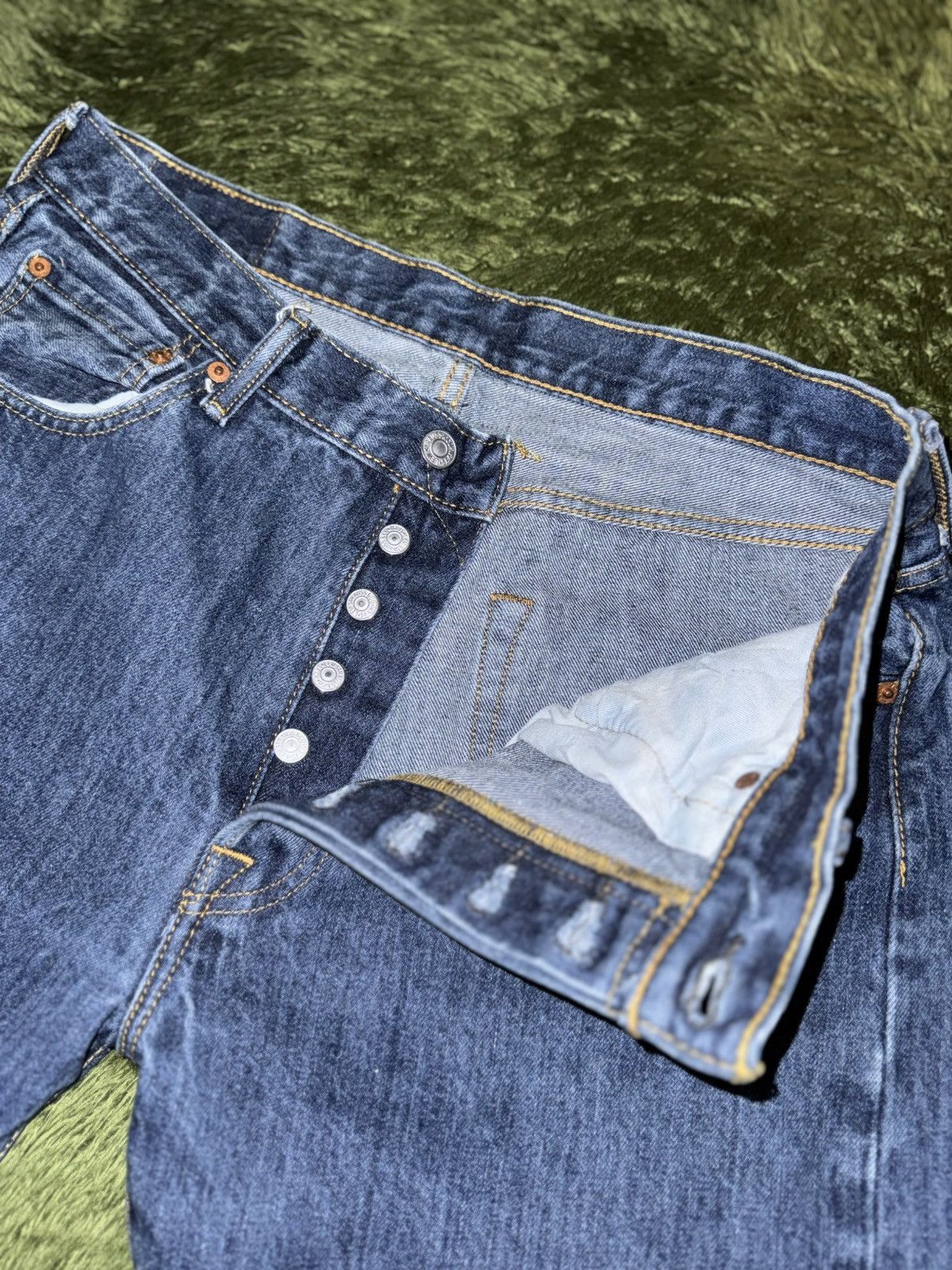 Levi's [W34/L32] Levi’s 501 Painted Washed Denim Pants Mid Indigo Size US 34 / EU 50 - 3 Thumbnail