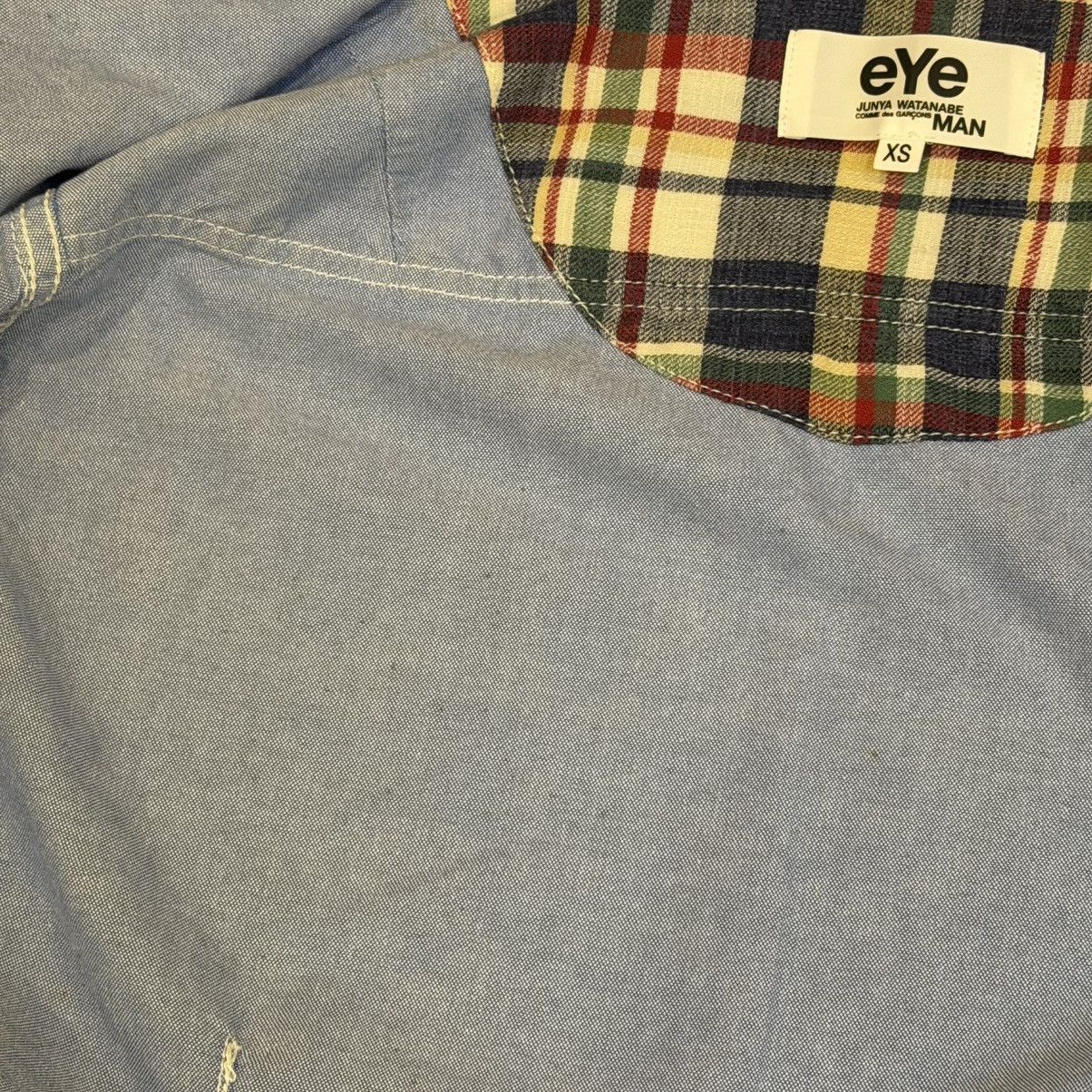 Comme des Garcons Junya Watanabe eye Patchwork Oxford Button Shirt Size US XS / EU 42 / 0 - 8 Thumbnail