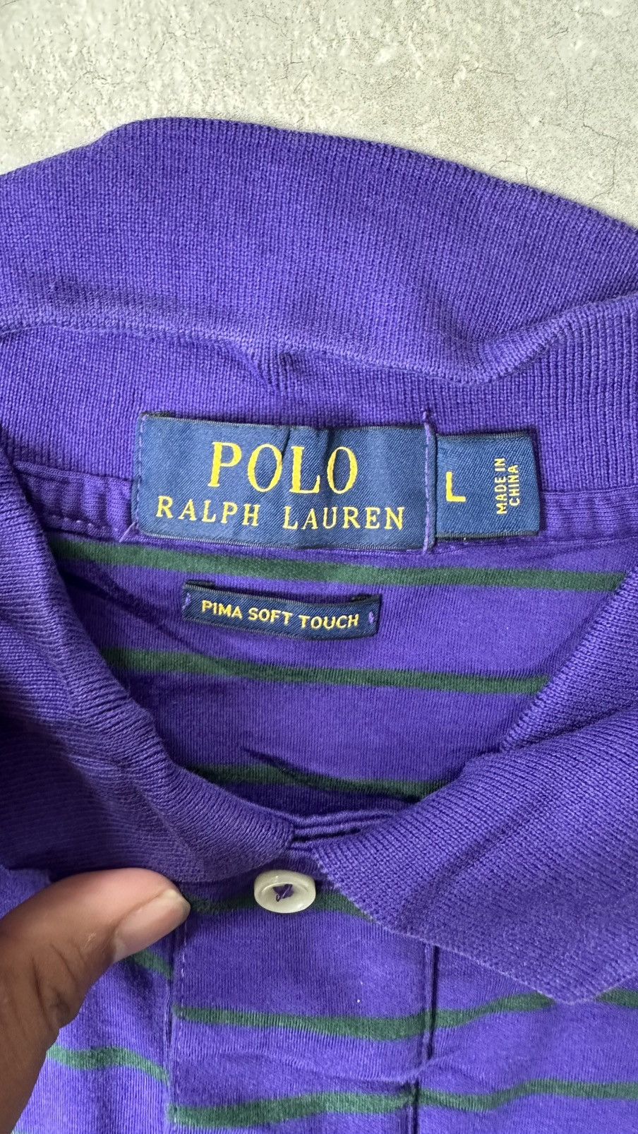 Polo Ralph Lauren POLO RALPH LAUREN PURPLE STRIPES POLO TEE Size US L / EU 52-54 / 3 - 4 Thumbnail