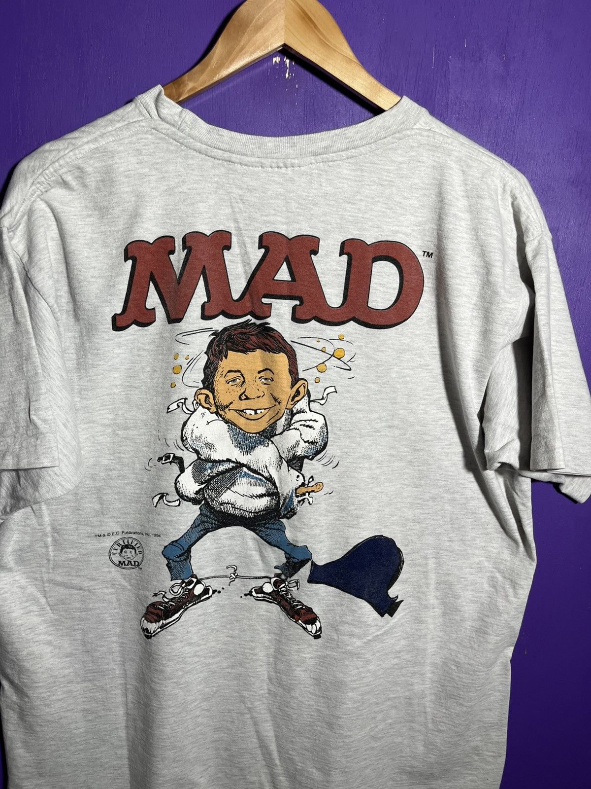 Vintage Vintage 1994 Mad magazine straight jacket logo t-shirt Size US L / EU 52-54 / 3 - 3 Thumbnail