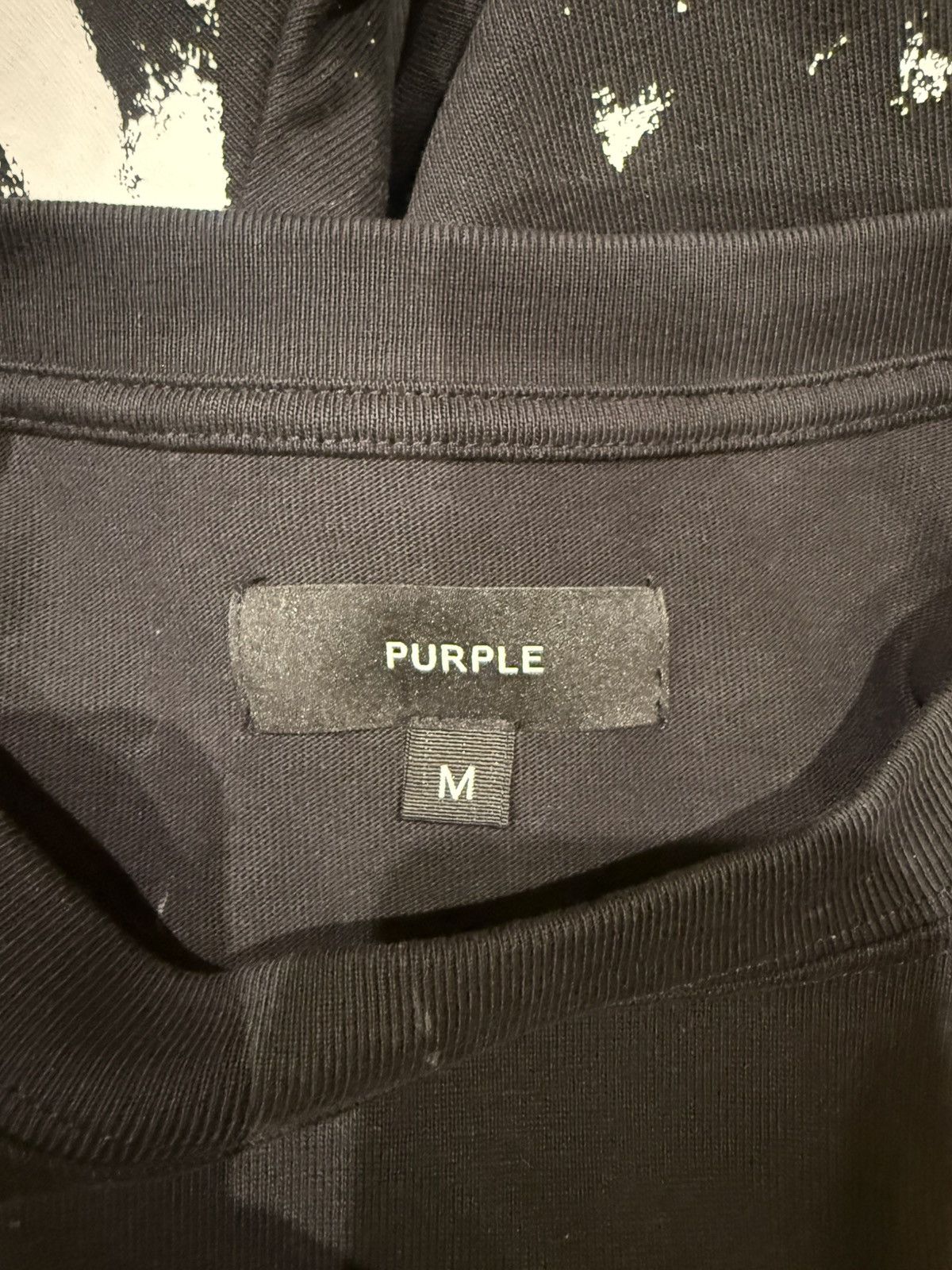Purple Brand Purple Brand Black Distressed Logo Tee Size Medium Size US M / EU 48-50 / 2 - 3 Thumbnail