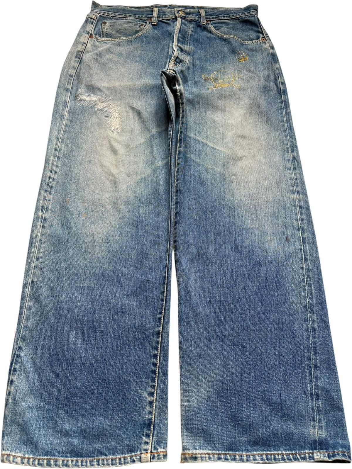 Japanese Brand Vintage Japanese Gowest Selvedge Mud Wash Loose Baggy Jean Size US 34 / EU 50 - 2 Thumbnail