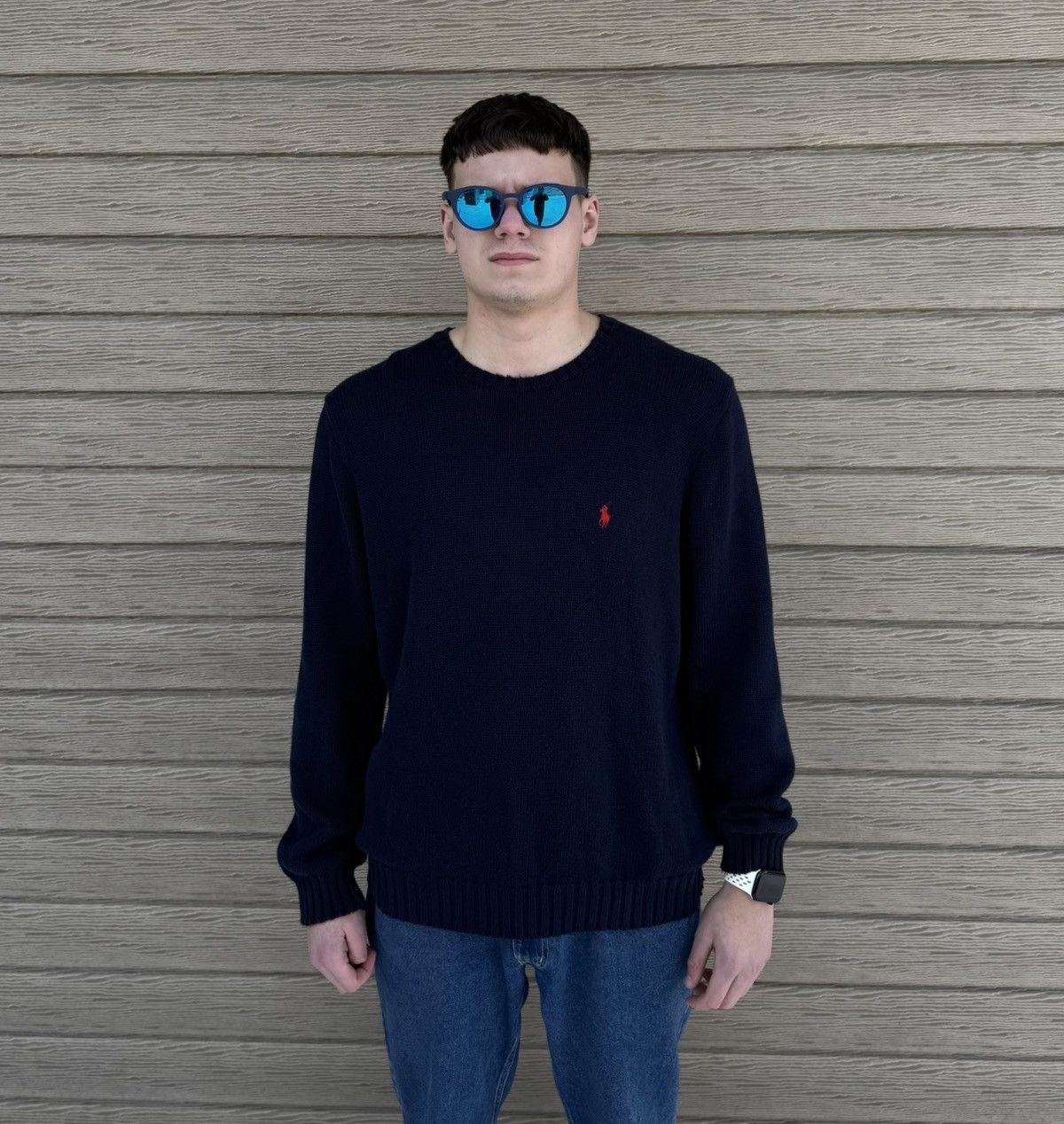 Polo Ralph Lauren Vintage Polo Ralph Lauren Sweater Navy Knit L Relaxed Size US L / EU 52-54 / 3 - 1 Thumbnail