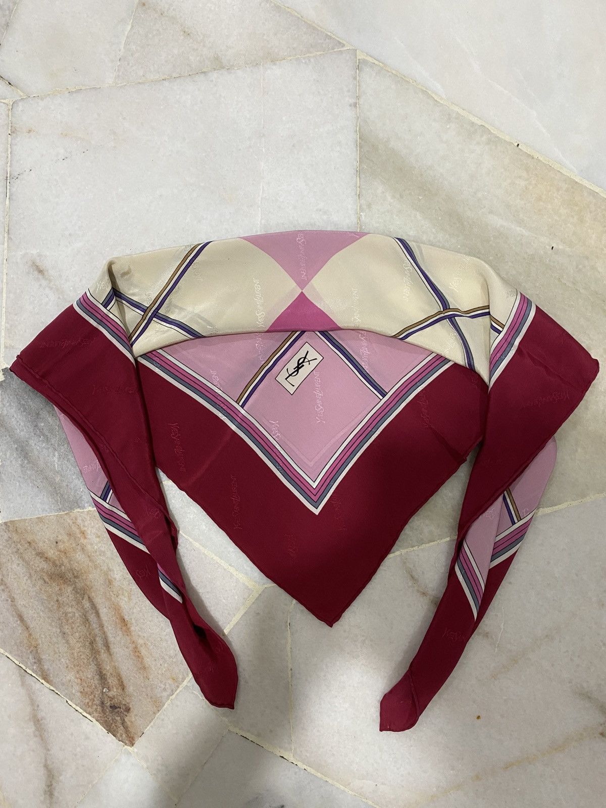 Yves Saint Laurent Yves Saint Laurent Silk Scarf Size ONE SIZE - 5 Thumbnail