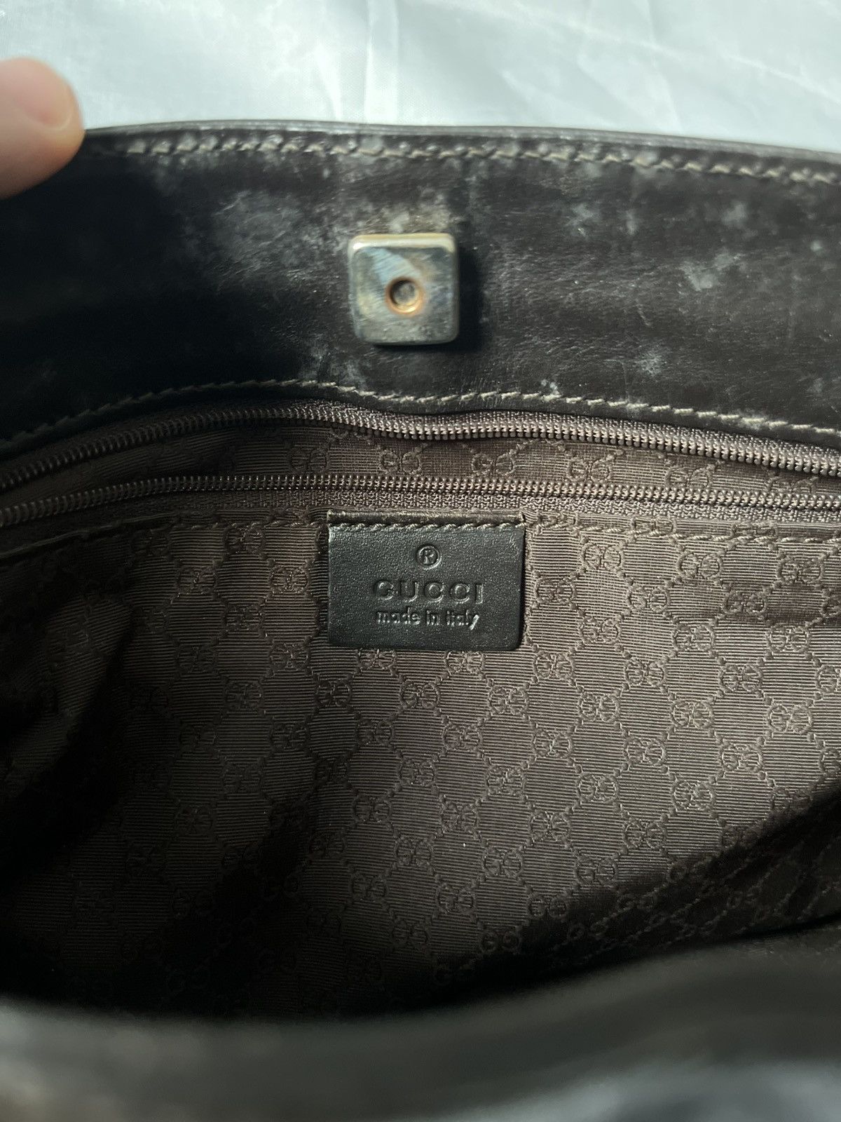 Gucci GUCCI Web Sherry Line Shoulder Bag Canvas Beige Gold Size ONE SIZE - 10 Thumbnail