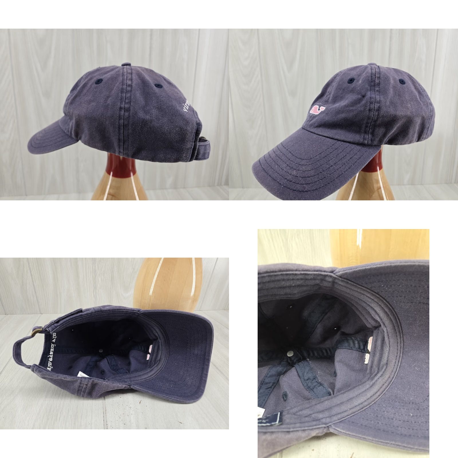 Vineyard Vines Vineyard Vines Distressed Adjustable Hat Cap Whale Blue Baseball Cap One Size Men Women Size ONE SIZE - 9 Thumbnail