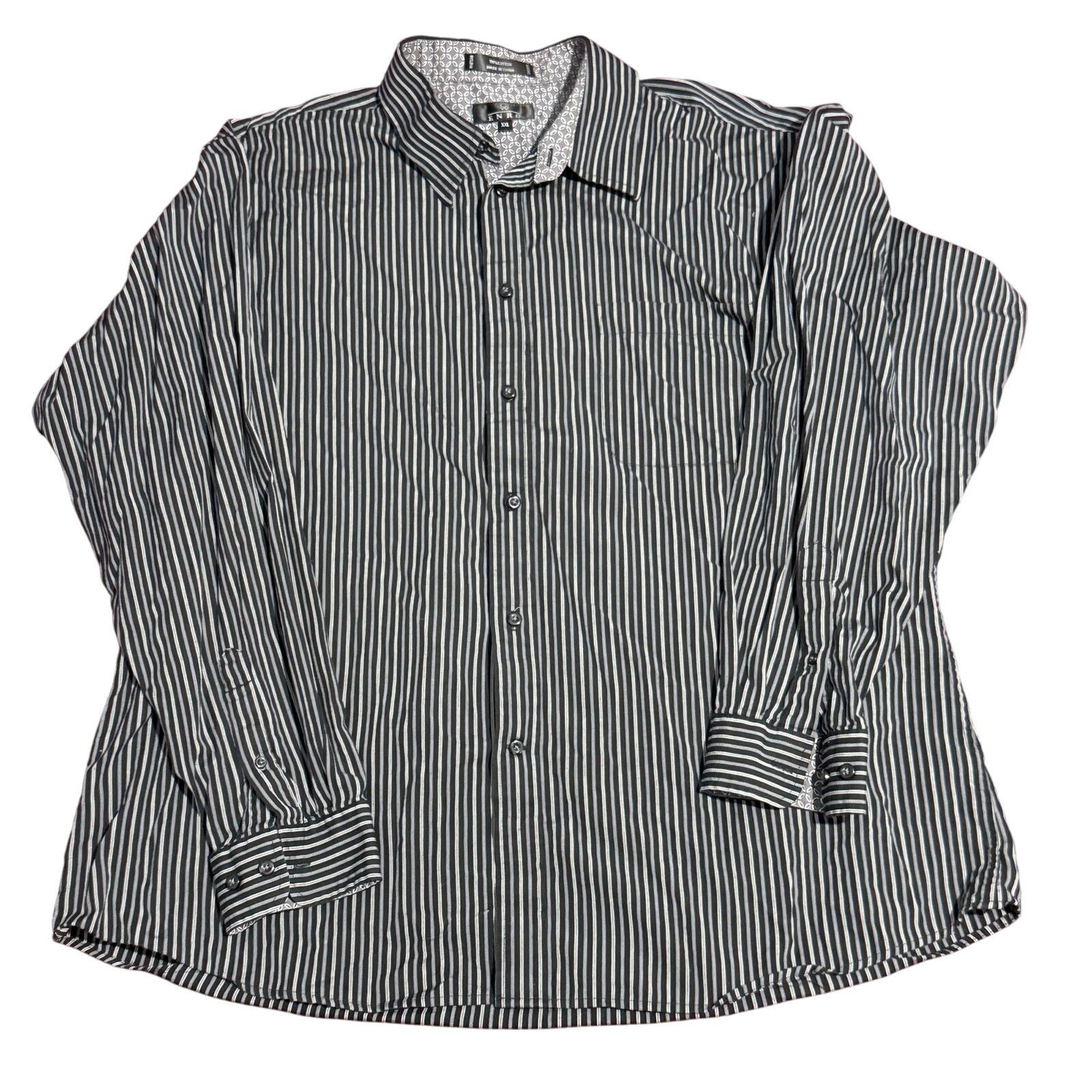 Enro Enro XXL Striped Button Down Shirt Long Sleeve Non Iron Size US XXL / EU 58 / 5 - 1 Thumbnail