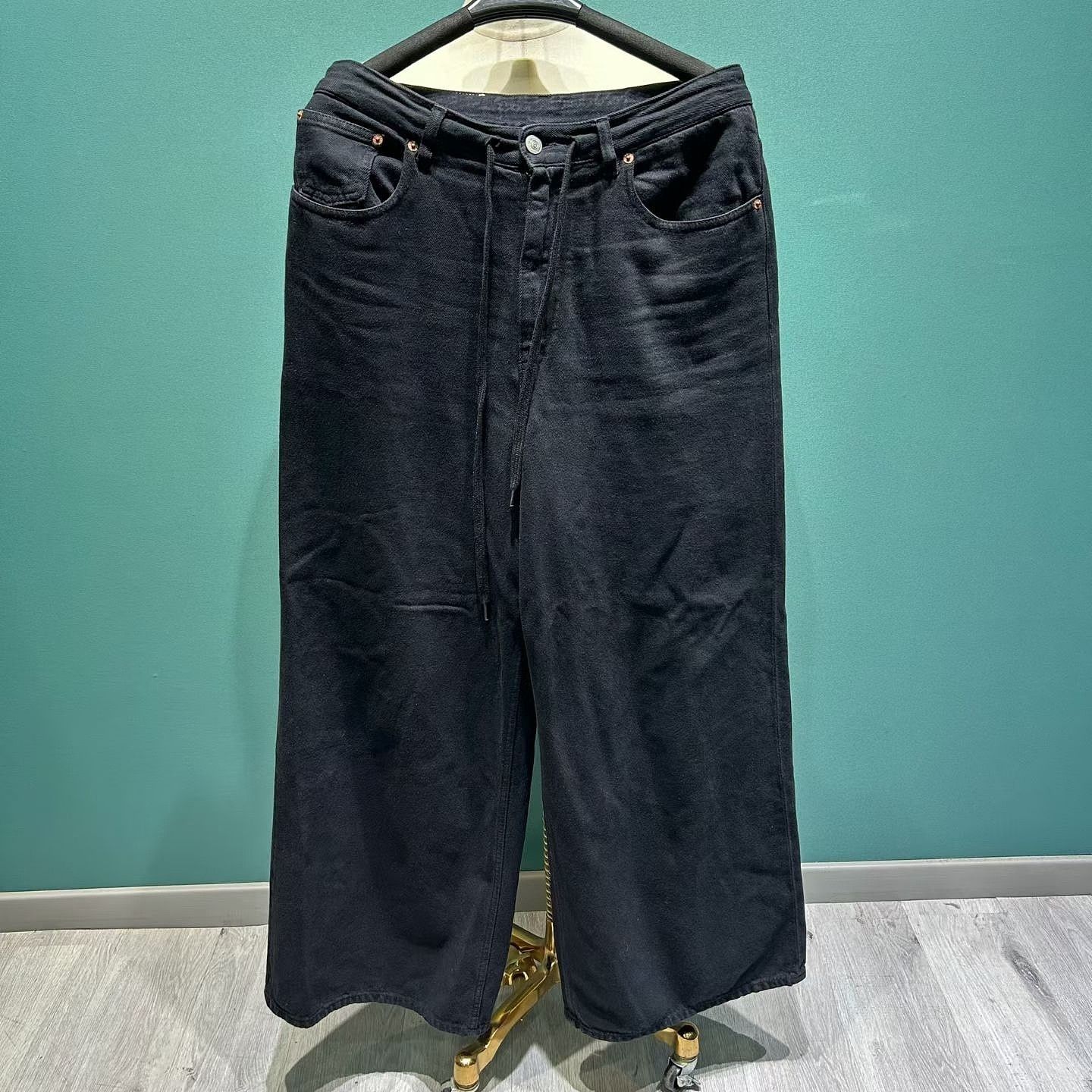 MM6 MM6 Maison Margiela Black Drawstring Jeans Size 27 Size 27" / US 4 / IT 40 - 1 Thumbnail