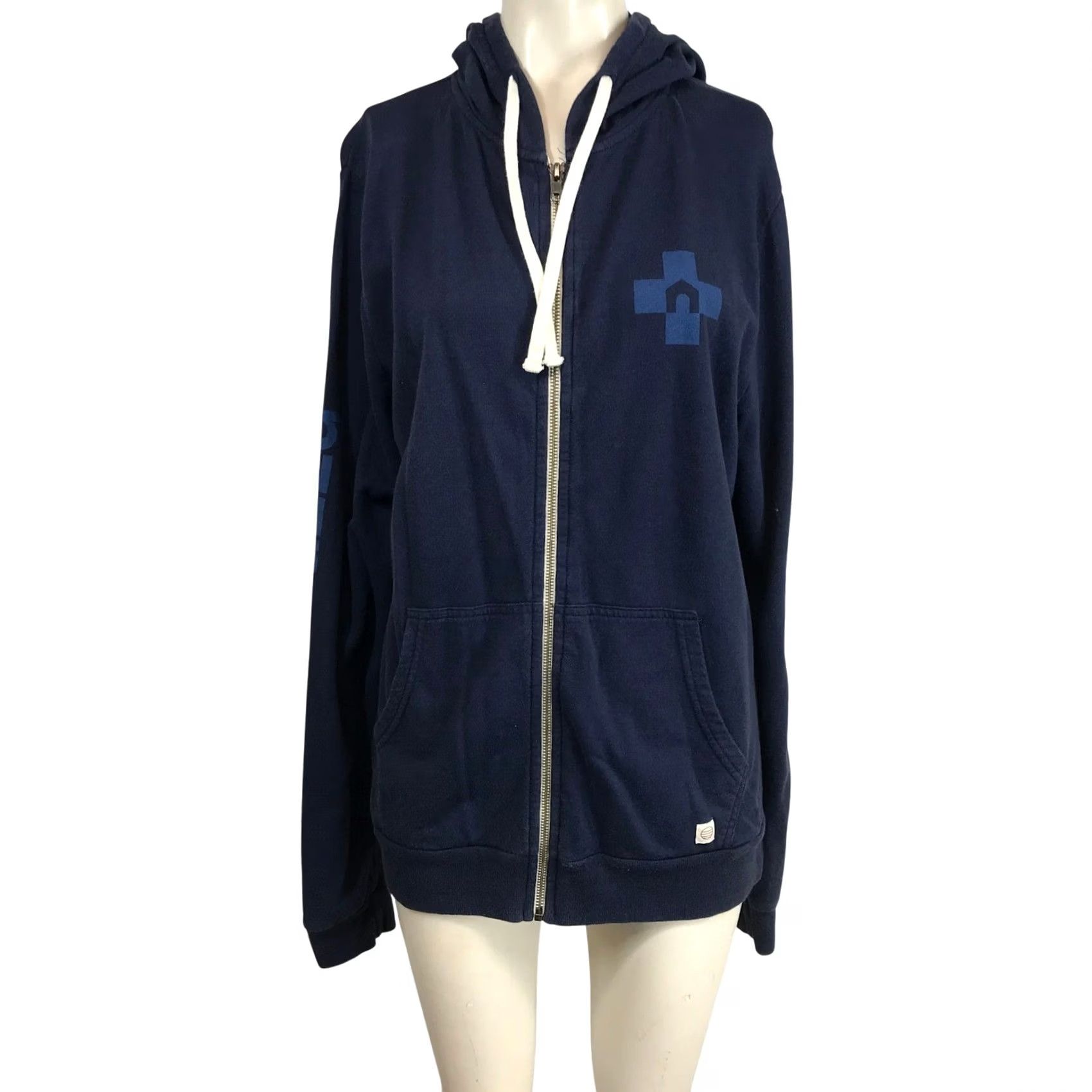 Marine Layer Marine Layer Navy Blue Zip Up Hoodie With Logo Graphic Size M Mens Regular Fit Size M / US 6-8 / IT 42-44 - 2 Thumbnail
