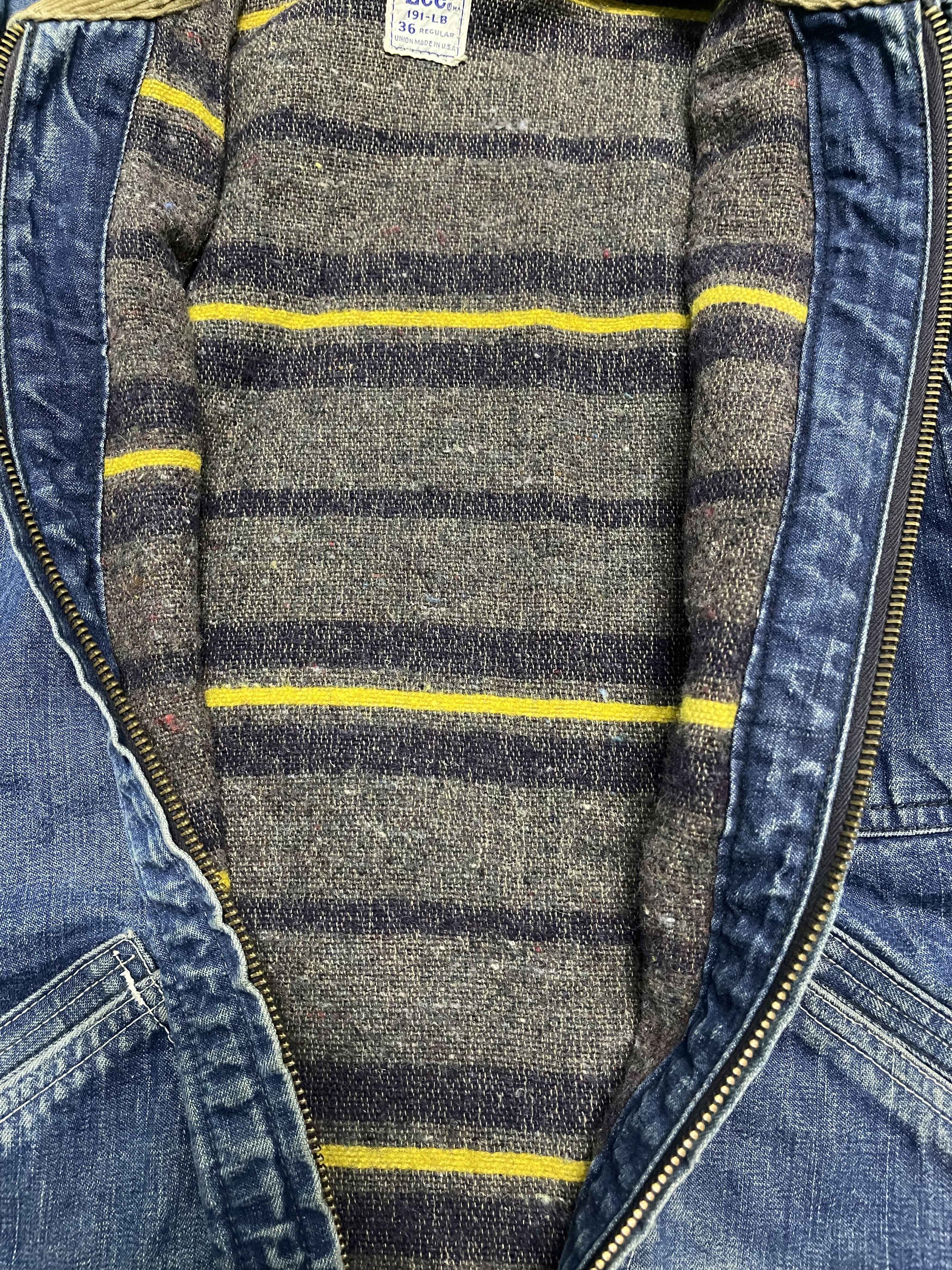 Lee Vintage Lee 191-LB Denim Chore Blanket Lined Jacket Size US M / EU 48-50 / 2 - 10 Thumbnail