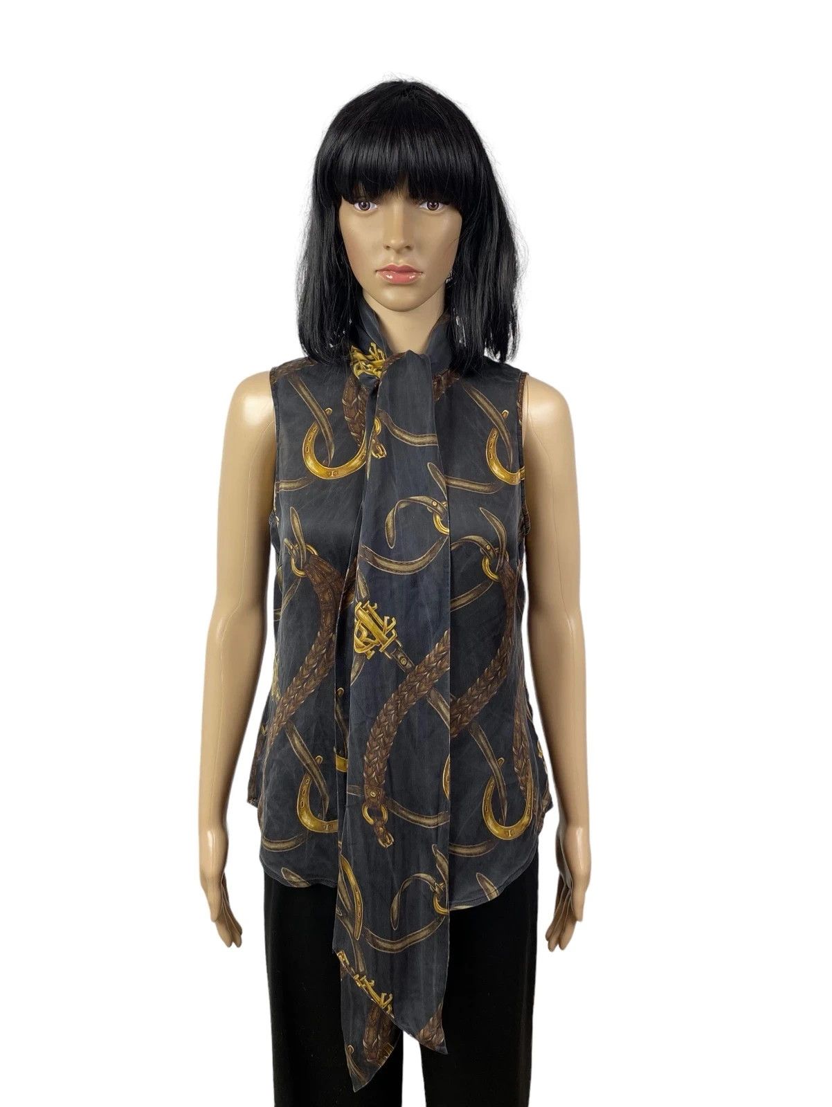Lauren Ralph Lauren Ptinted Silk Blouse Sleeveless size 6