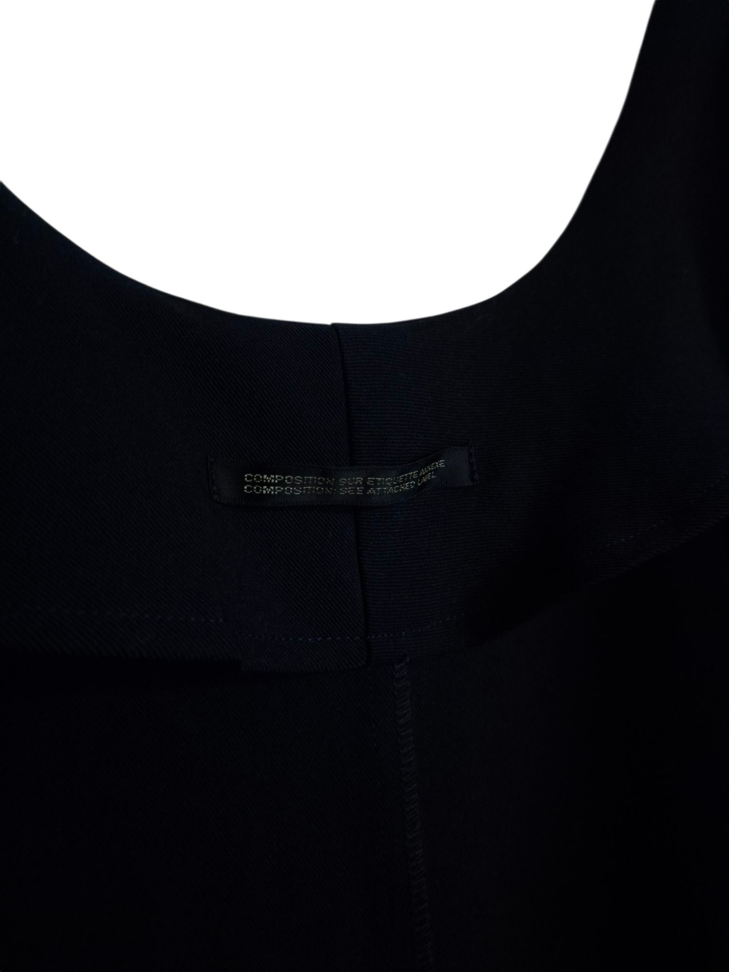 Yohji Yamamoto 90s Yohji Yamamoto Femme Dark Navy Wool Gabardine Drape Coat Size S / US 4 / IT 40 - 11 Thumbnail