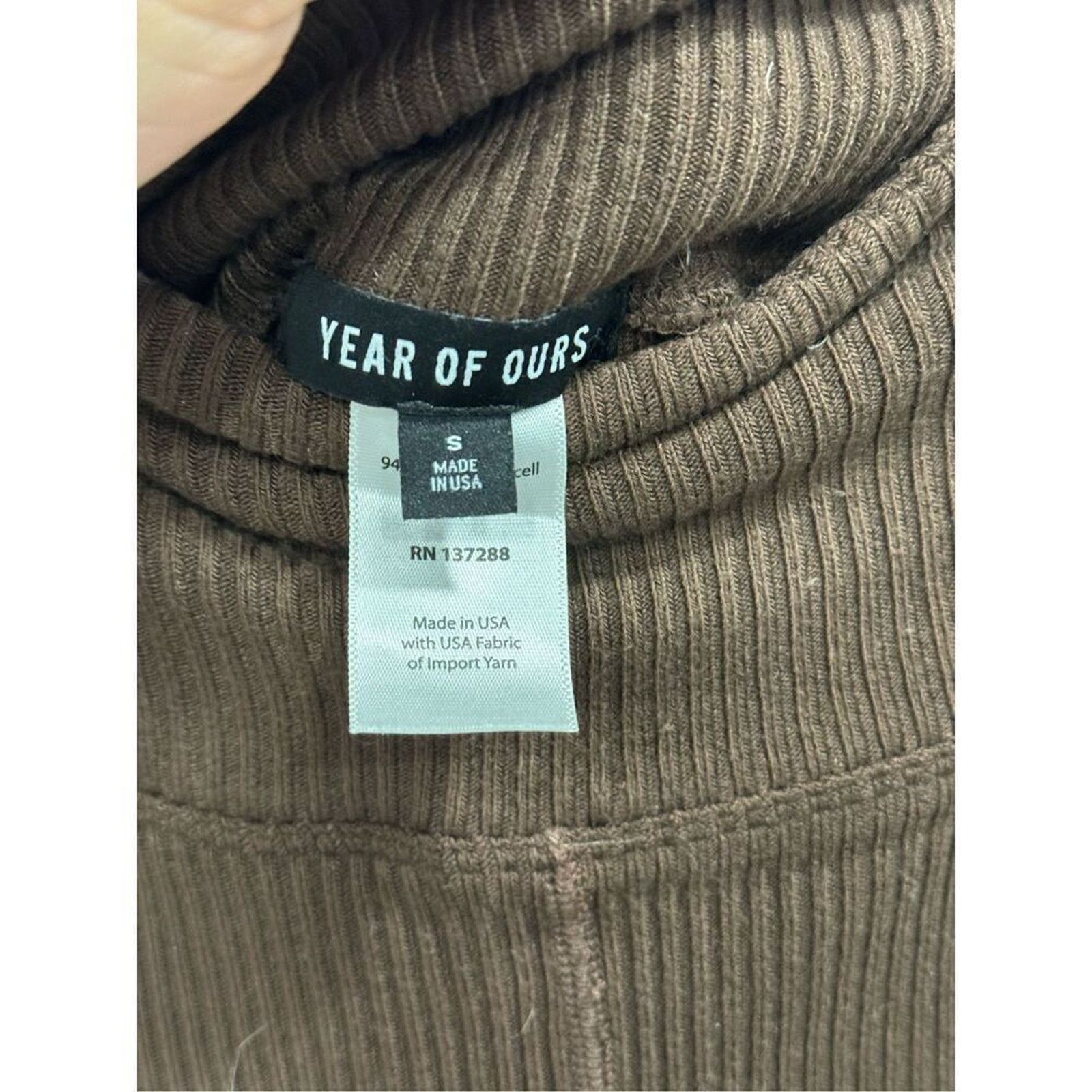 Other Year of Ours lounge flare pants in dark oak ribbed | Sz S Size 27" / US 4 / IT 40 - 7 Thumbnail