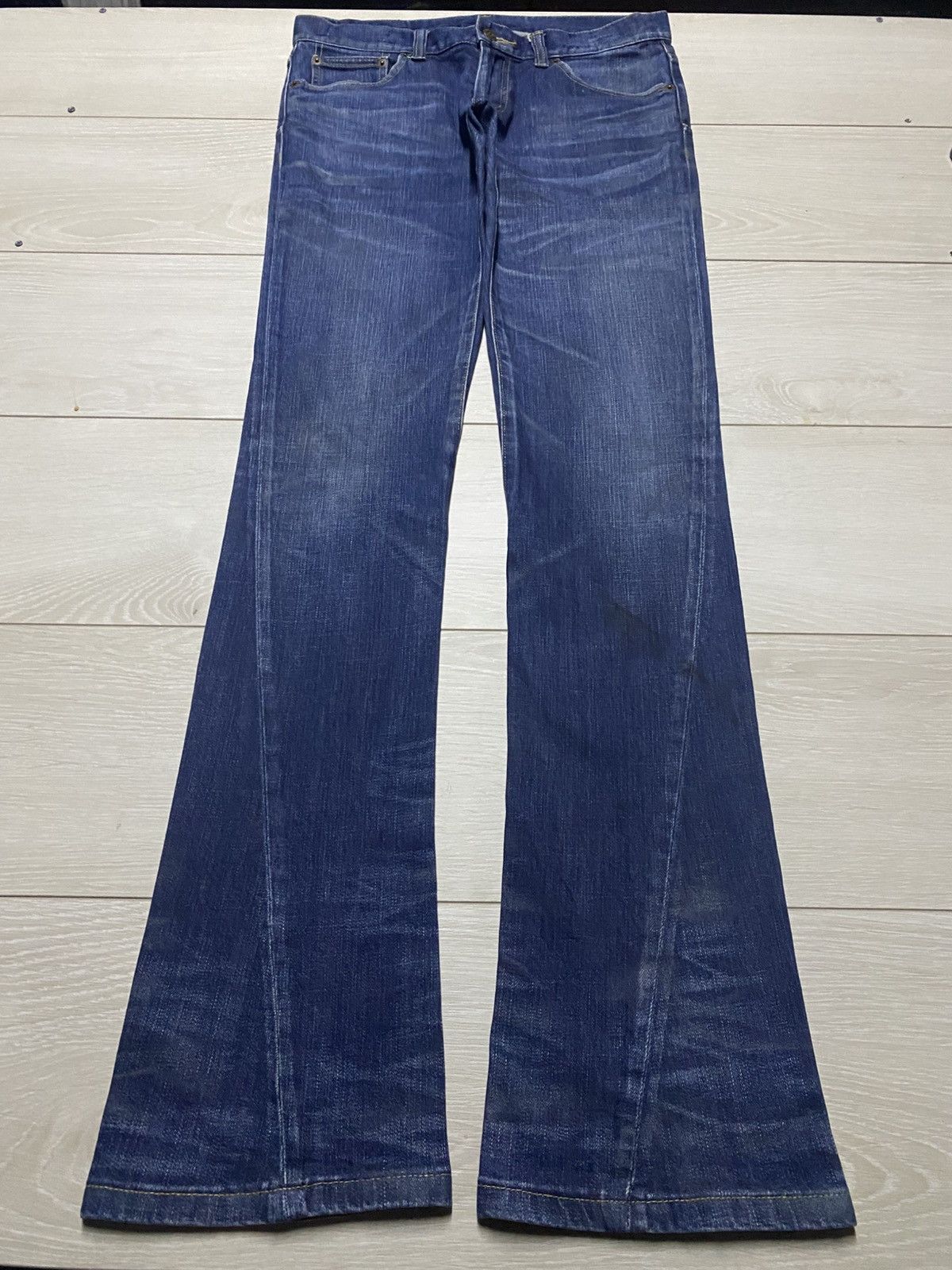 Tornado Mart Vintage Tornado Mart Blue Wash Twist Leg Bootcut Flare Jeans Size US 32 / EU 48 - 1 Thumbnail