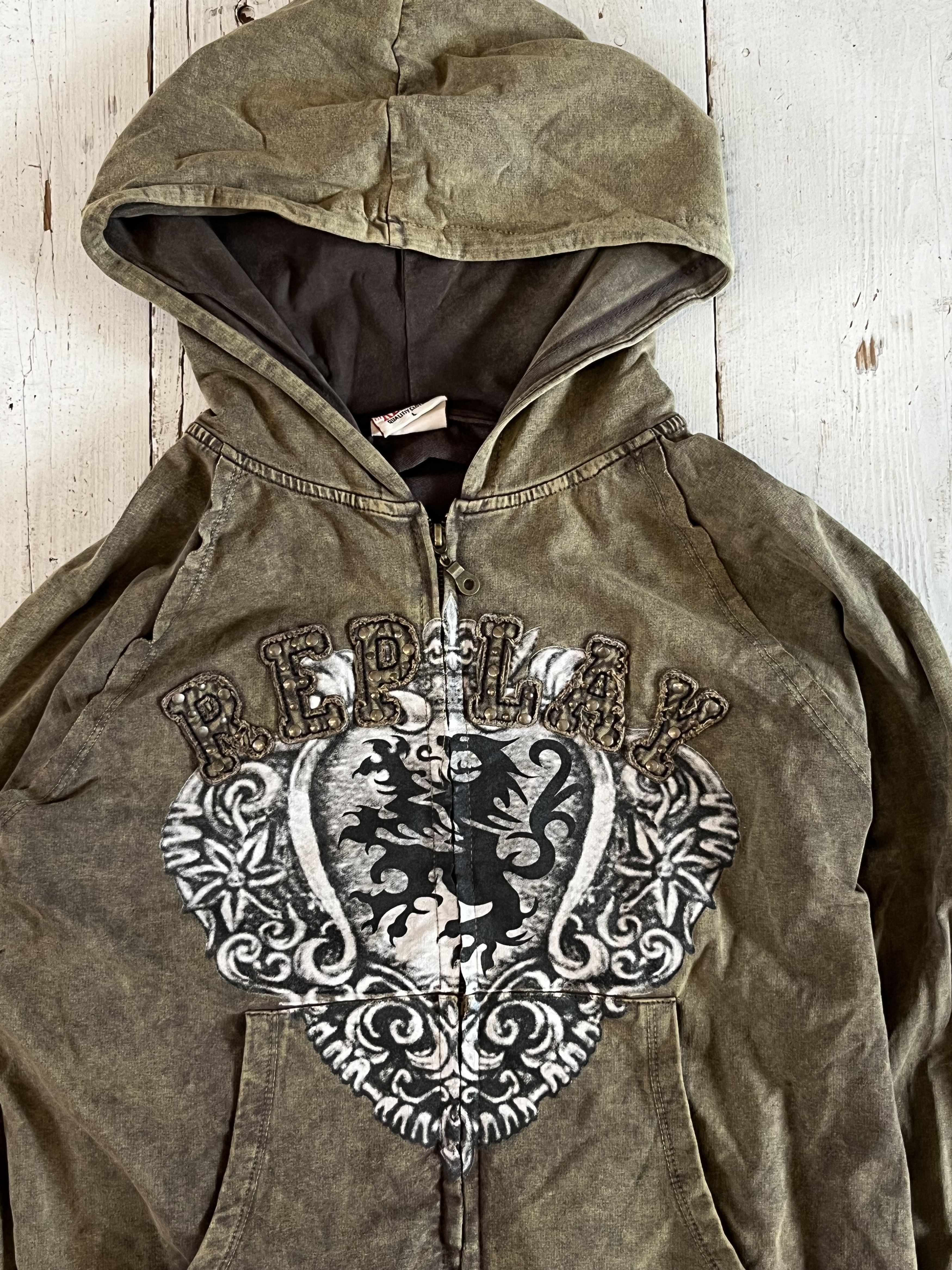 Affliction × Vintage y2k Tribal Tattoo Replay Affiction Opium Style Womens Hoodie Size US S / EU 44-46 / 1 - 5 Thumbnail