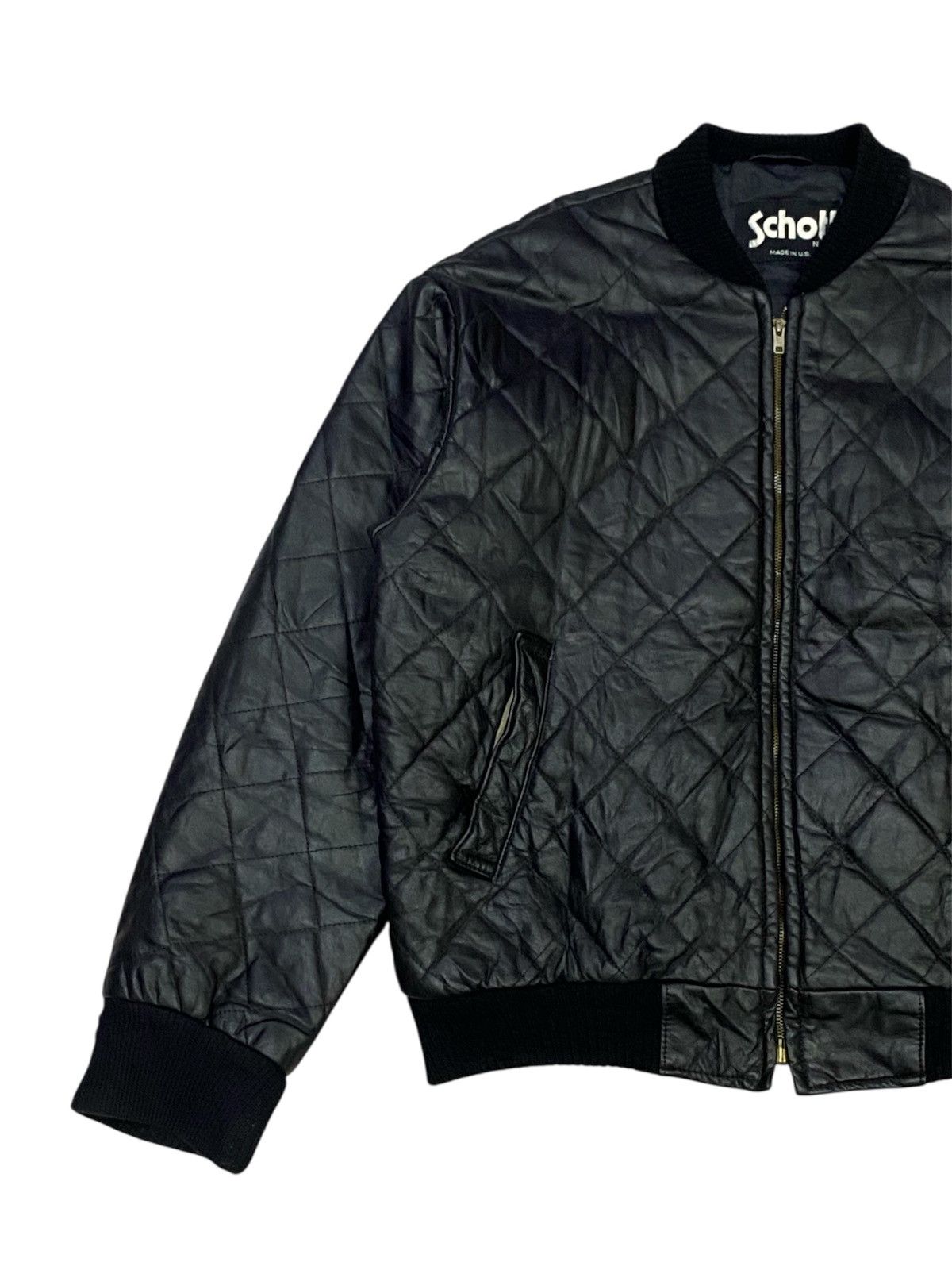 Schott Vintage 90s Schott NYC Leather Aviator Bomber Jacket Size US L / EU 52-54 / 3 - 7 Thumbnail