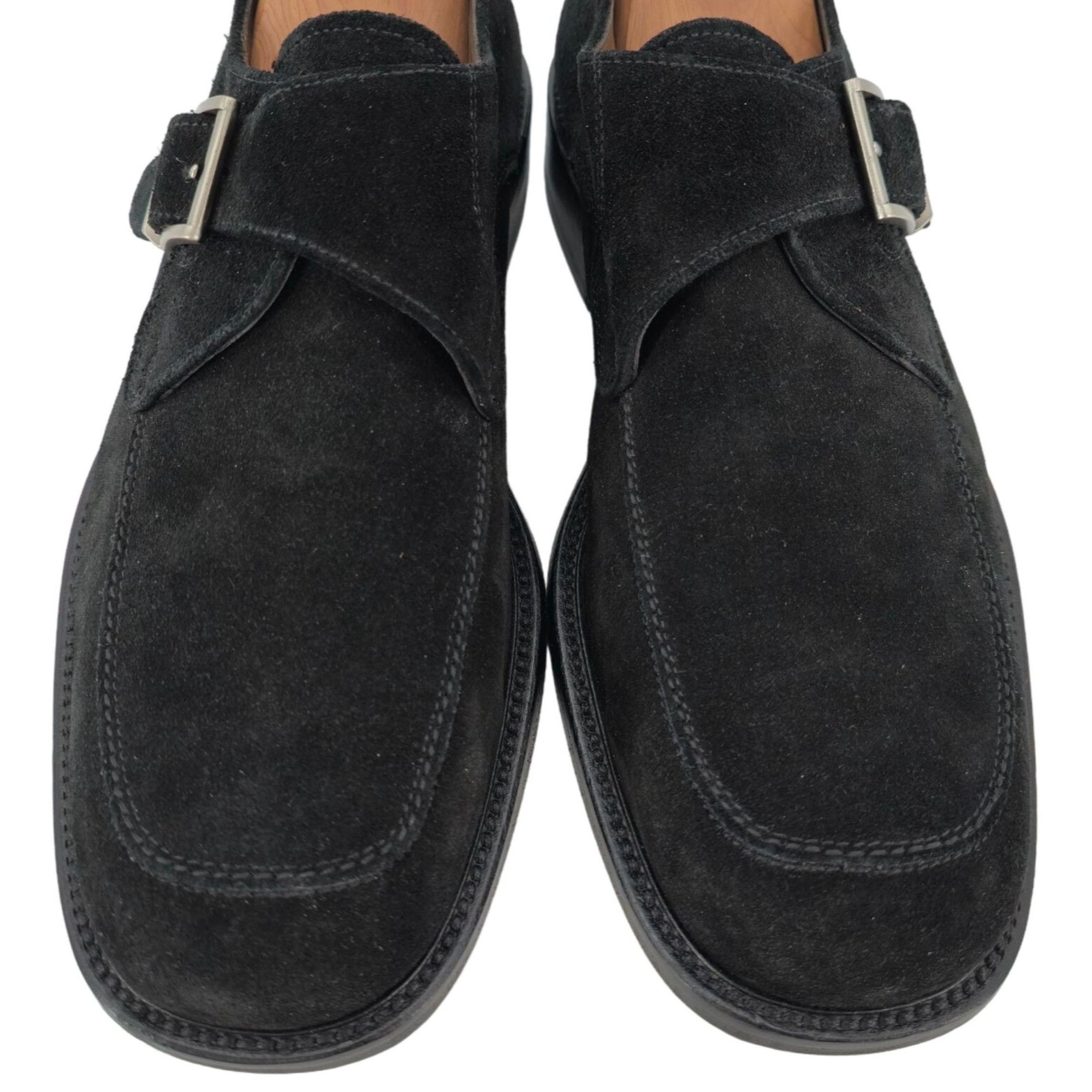 Bally Vintage Bally Italy Monk Strap Loafers Mens 8.5D Black Suede Size US 8.5 / EU 41-42 - 7 Thumbnail