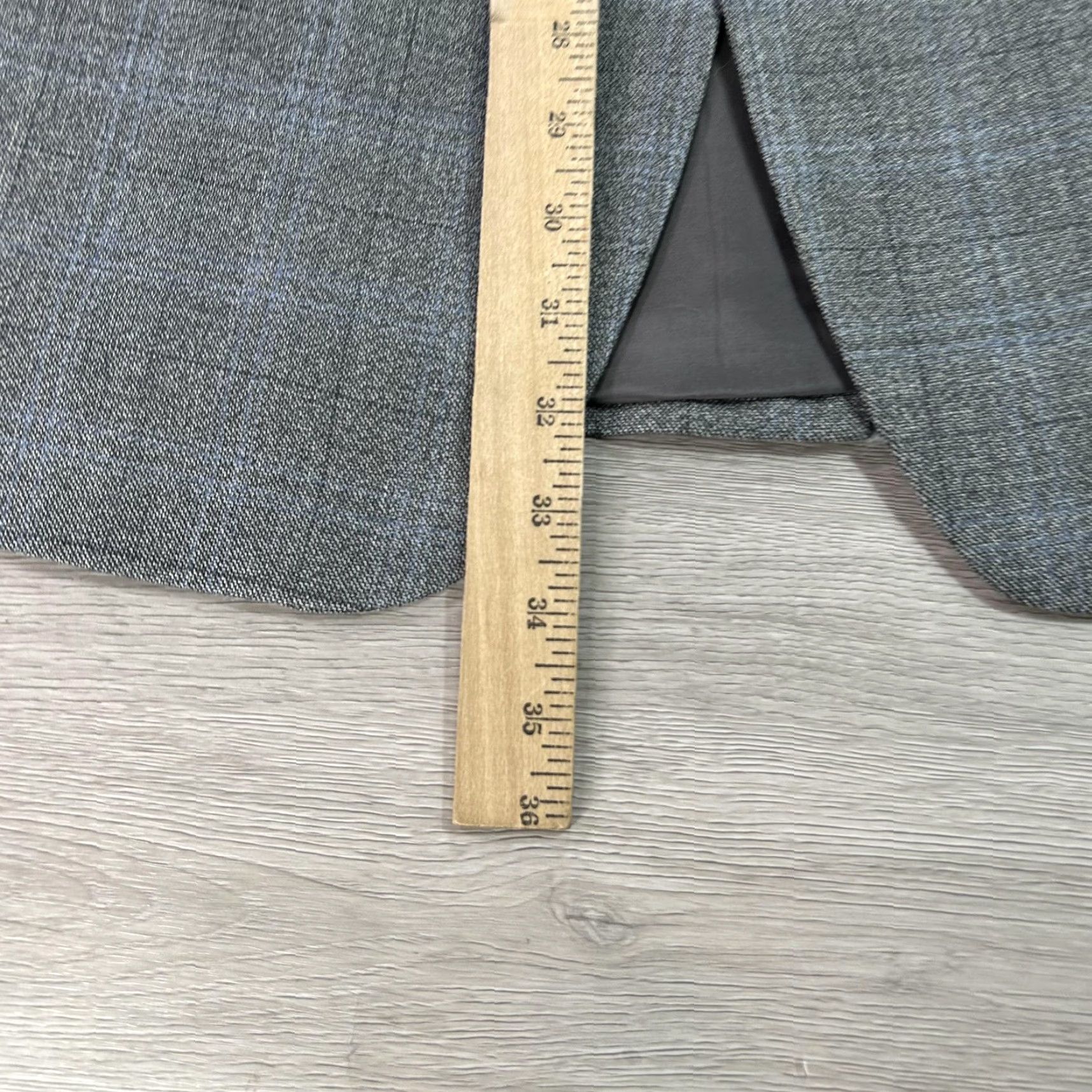 Ralph Lauren VINTAGE Lauren Ralph Lauren Blazer Mens 46R Gray Silk Wool Plaid 2 Button Double Vent Size 46R - 7 Thumbnail