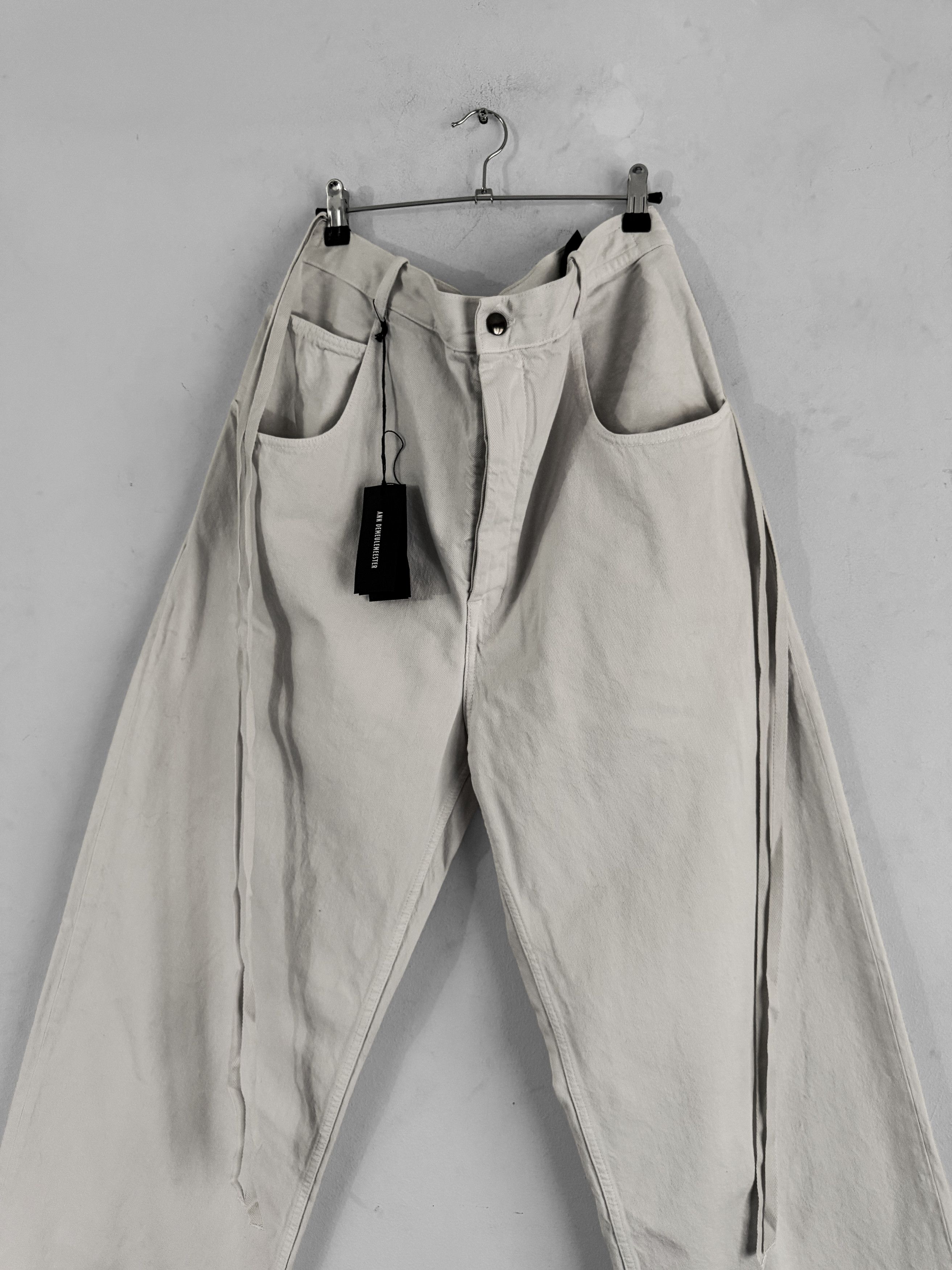 Ann Demeulemeester High Comfort Strap Trousers Denim Ivory Size US 34 / EU 50 - 11 Thumbnail