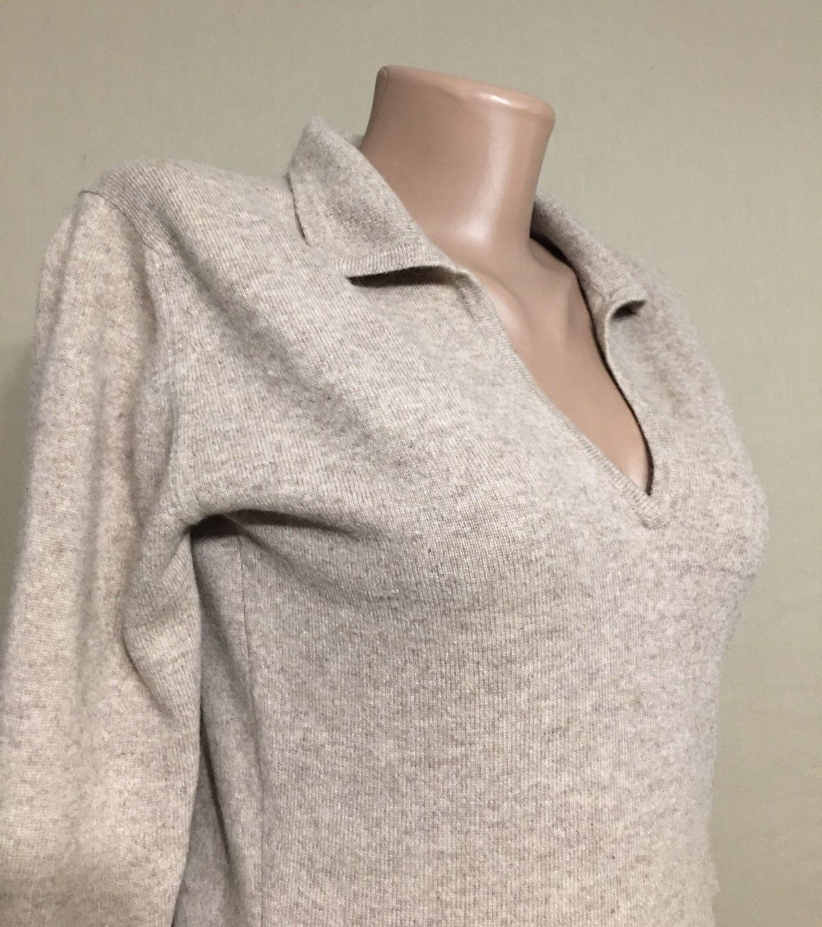 Designer BRORA Scottish Cashmere Beige Jumper Sweater Size S / US 4 / IT 40 - 3 Thumbnail