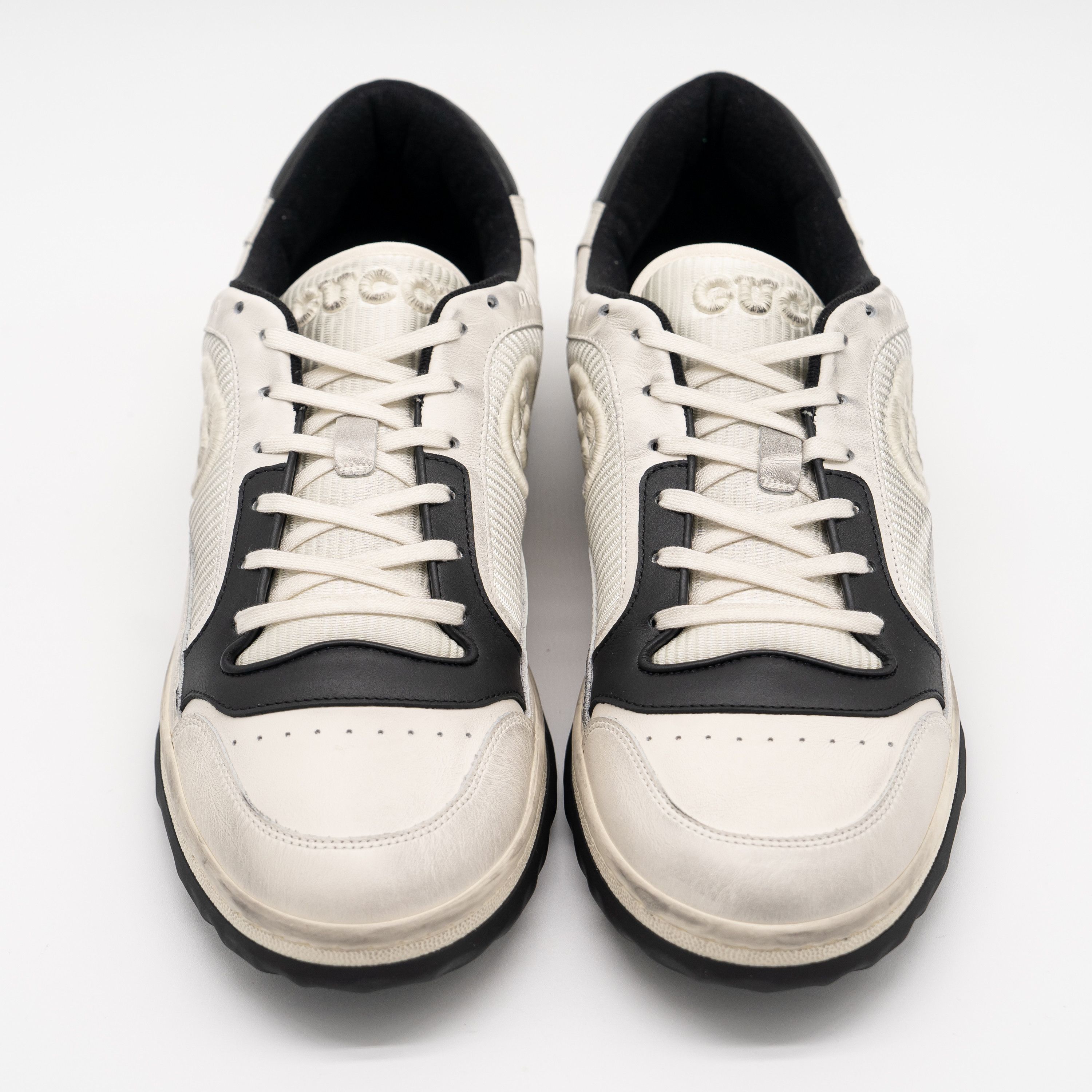 Gucci Gucci MAC80 Sneakers Off White Black GG Leather Size US 13 / EU 46 - 3 Thumbnail