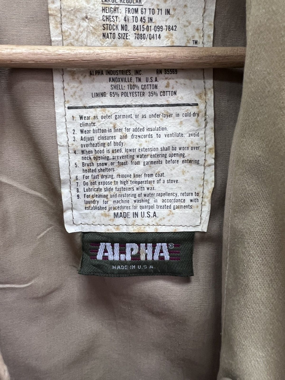 Alpha Industries × Japanese Brand VINTAGE COLD PARKA USA Bomber Alpha Industies jacket Size US L / EU 52-54 / 3 - 6 Thumbnail