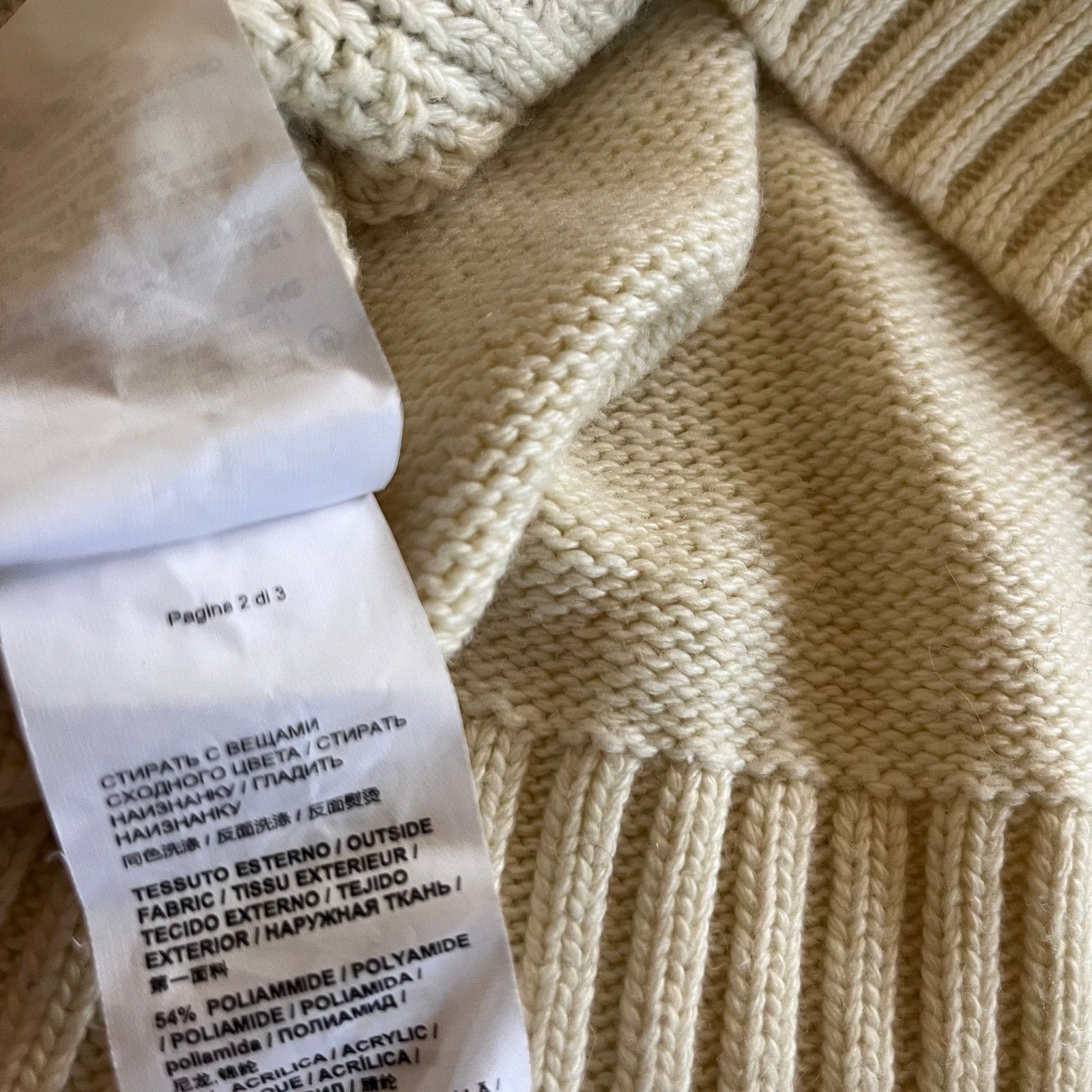 Pinko Pinko Cream Black Lace Cable Knit Mock Neck Sweater Size XS / US 0-2 / IT 36-38 - 8 Thumbnail
