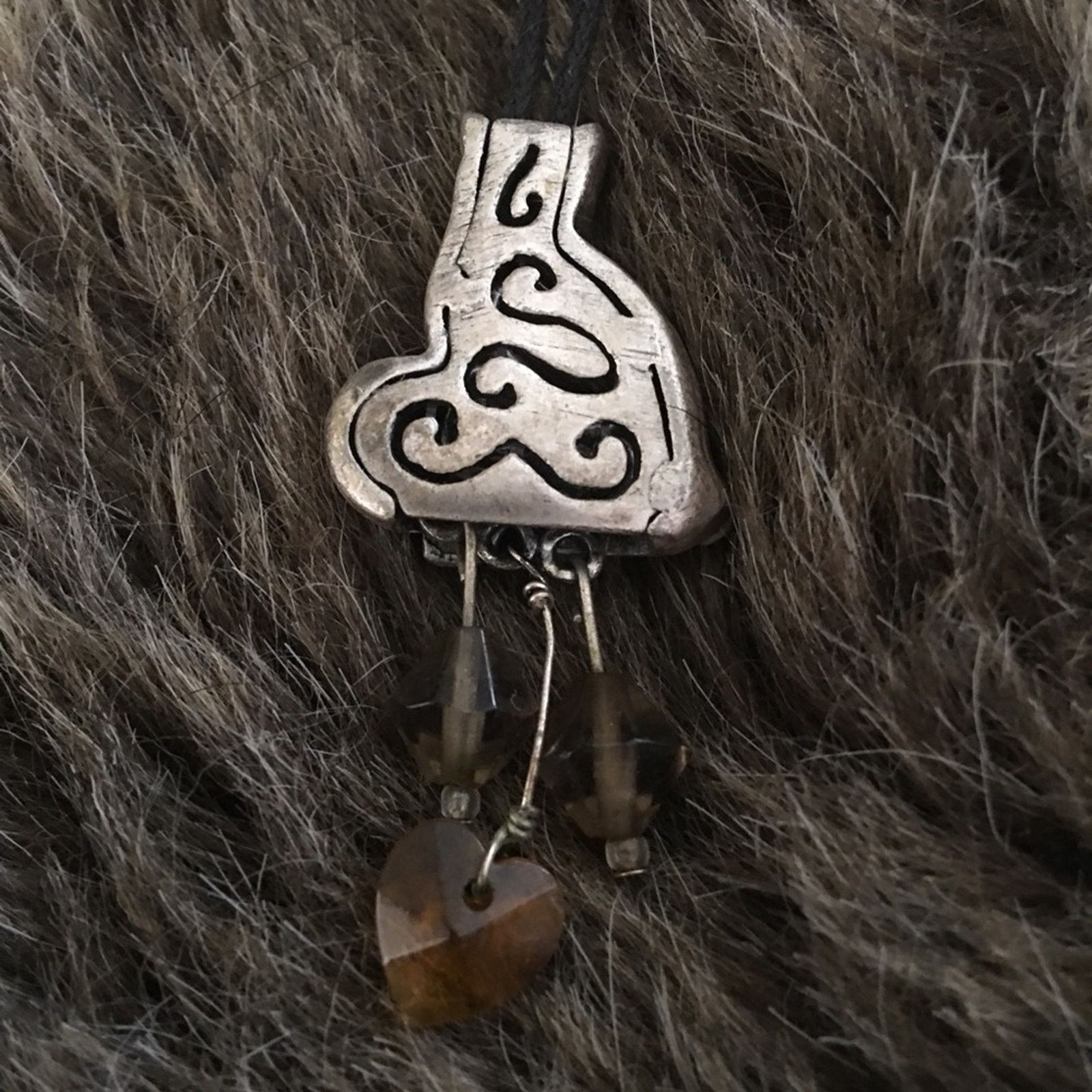 Jewelry Silver cat pendant on cord with hidden mouse Size ONE SIZE - 7 Thumbnail