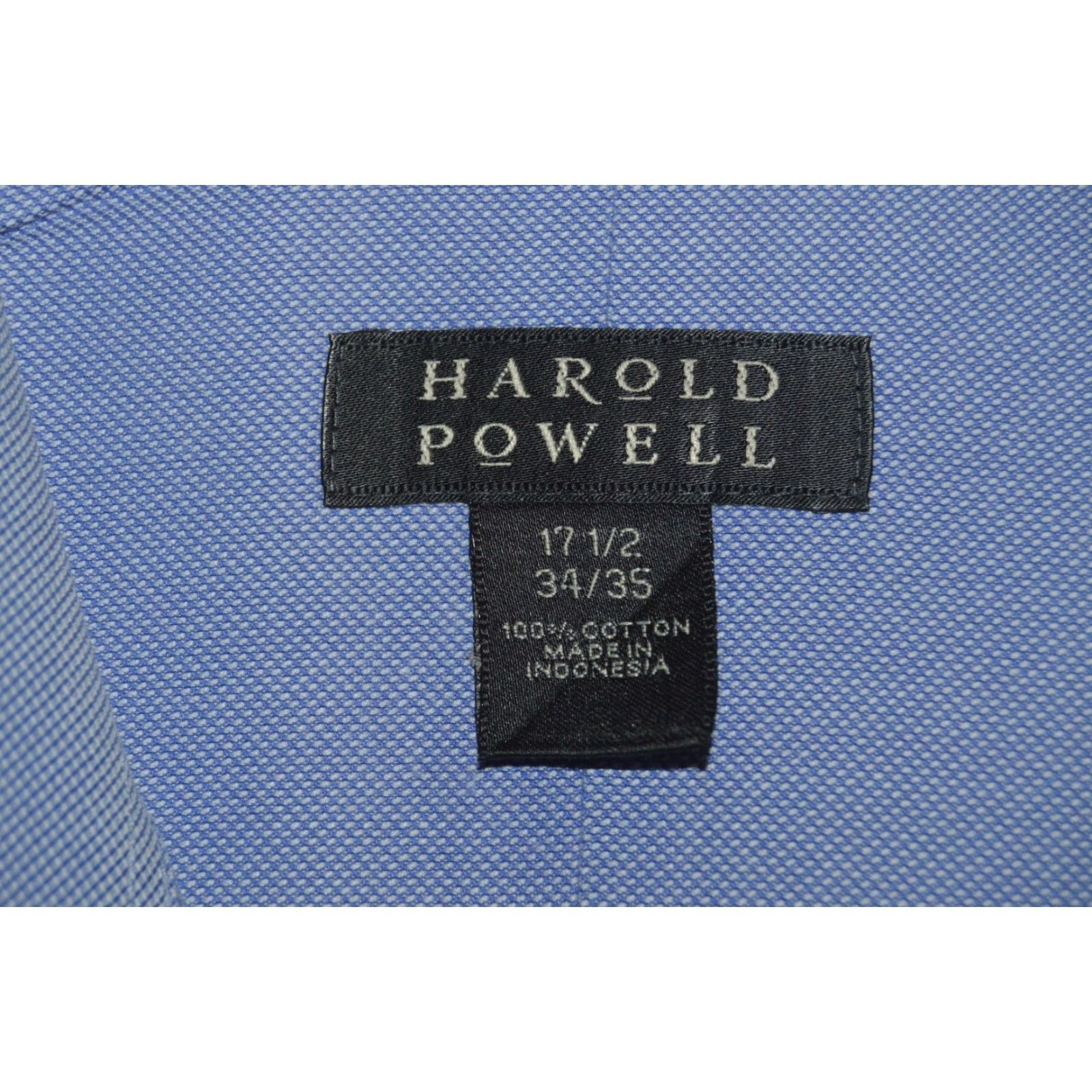 Vintage Harold Powell Dress Shirt Blue Check 100% Cotton Big & Tall 15.5 32/33 Men’s Shirt Button-Down Collar Barrel Cuff Casual / Classic Size 42R - 3 Thumbnail